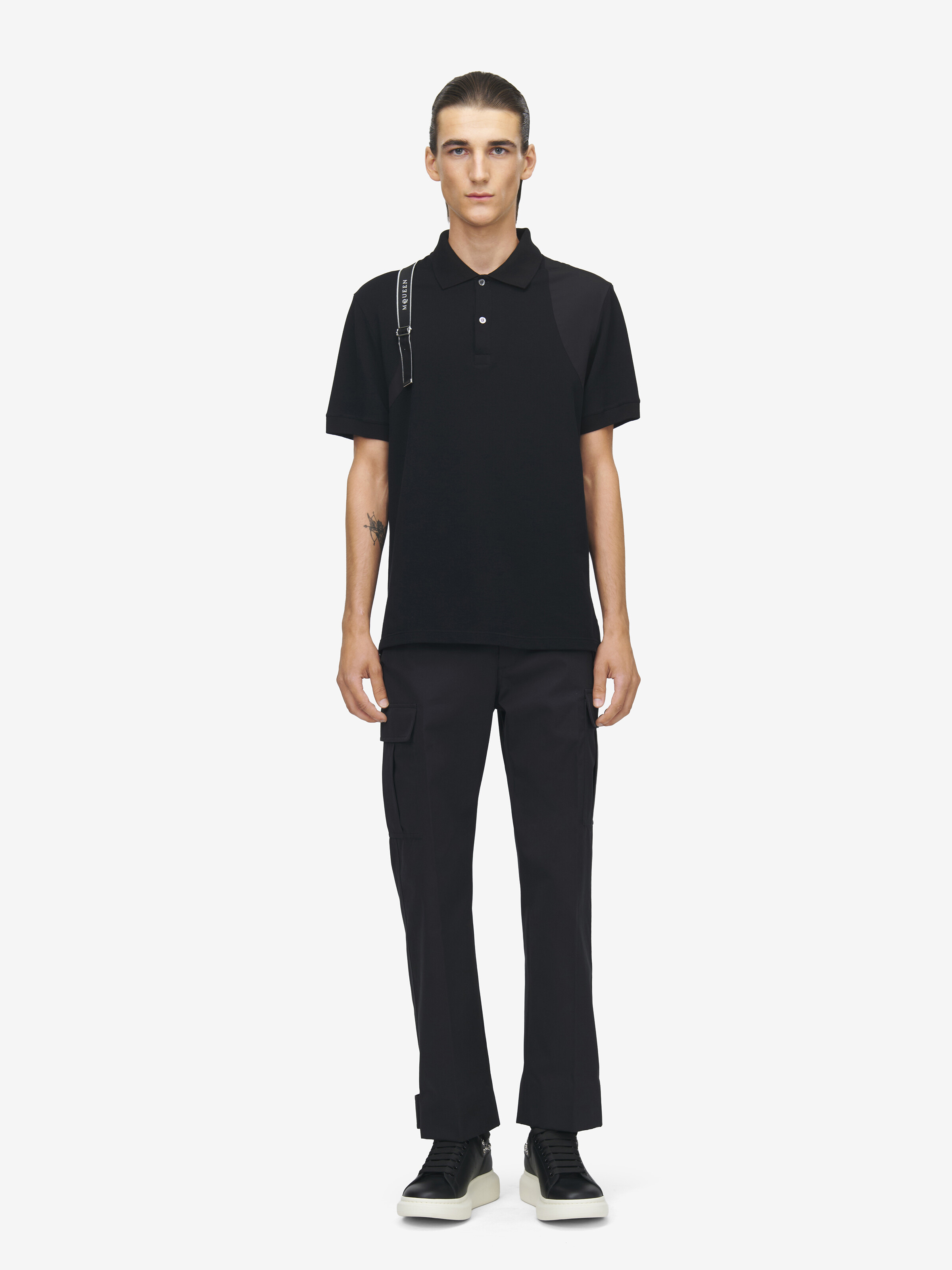Men's Cargo Trousers in Black in 100% Cotton | Alexander McQueen - image 1
