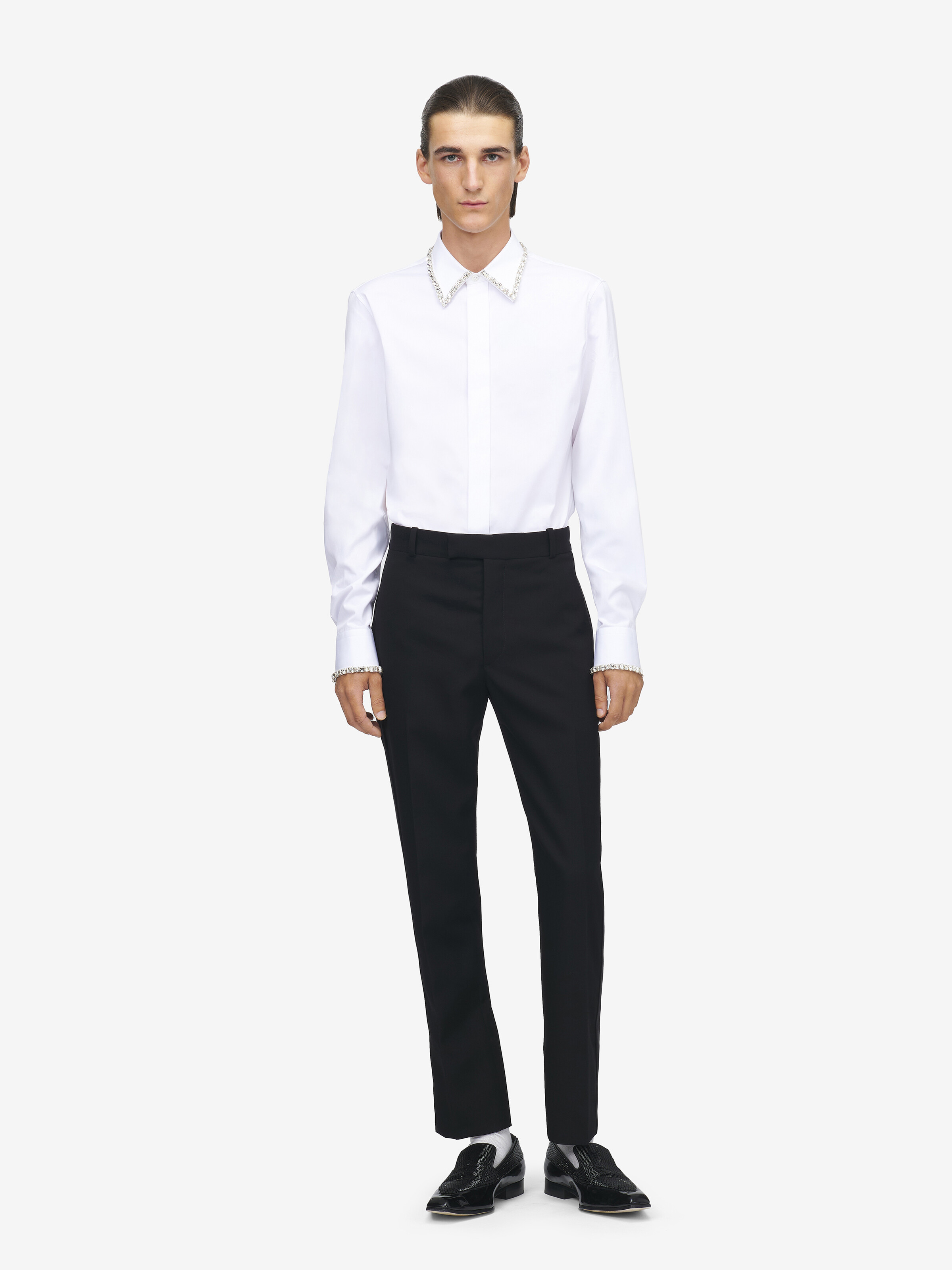 Pantalon de Smoking pour Homme en Noir in 100% Laine | Alexander McQueen - image 1