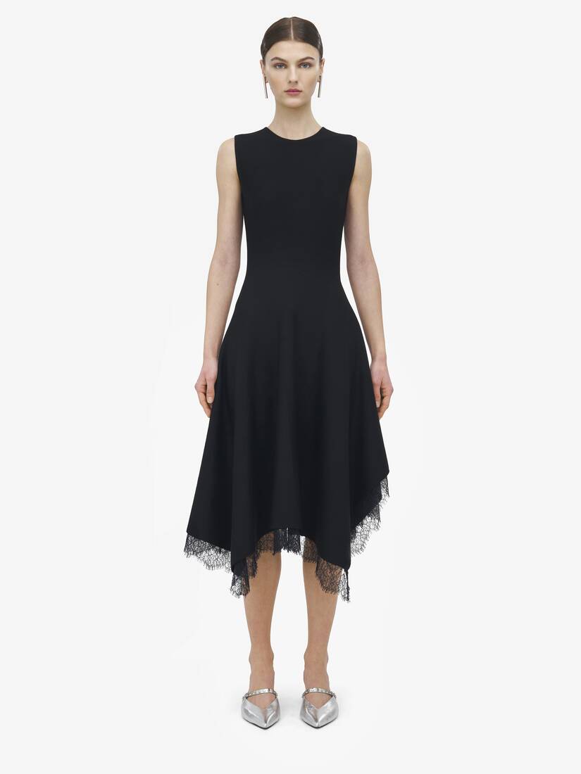Lace Detail Asymmetric Dress | Alexander McQueen - image 2