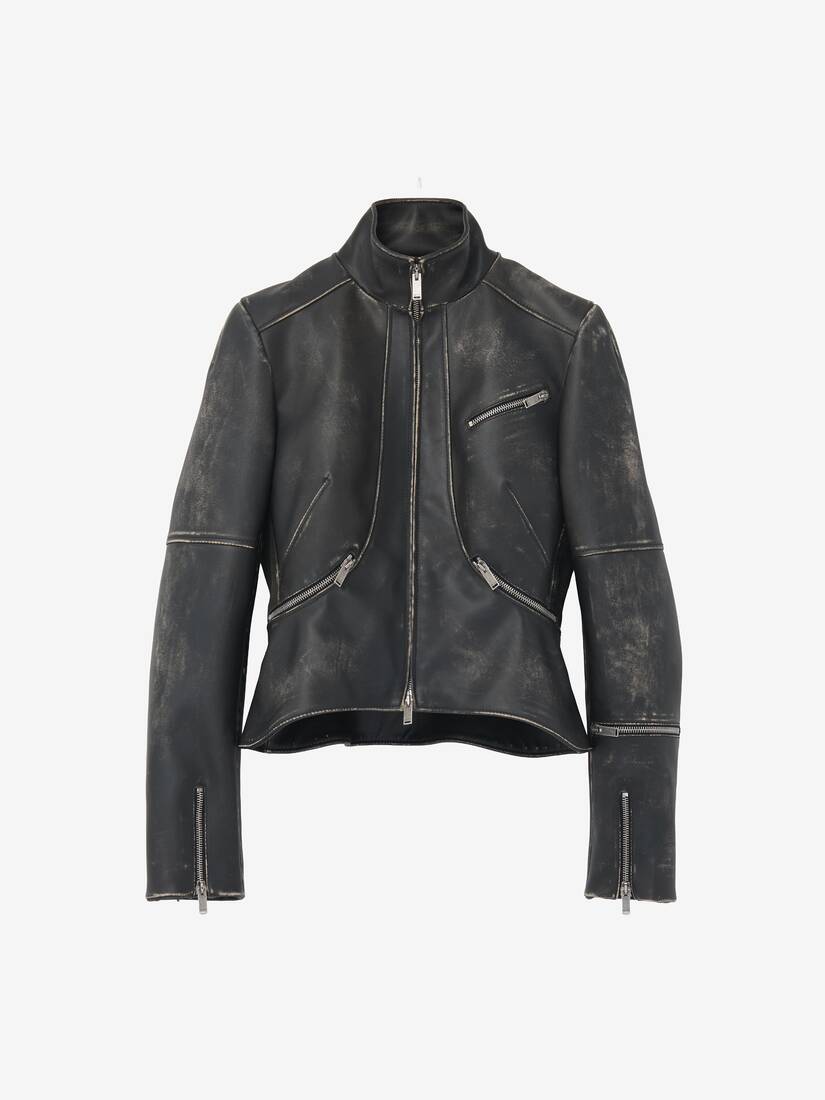 磨砂皮革短款夹克 | Alexander McQueen - image 1