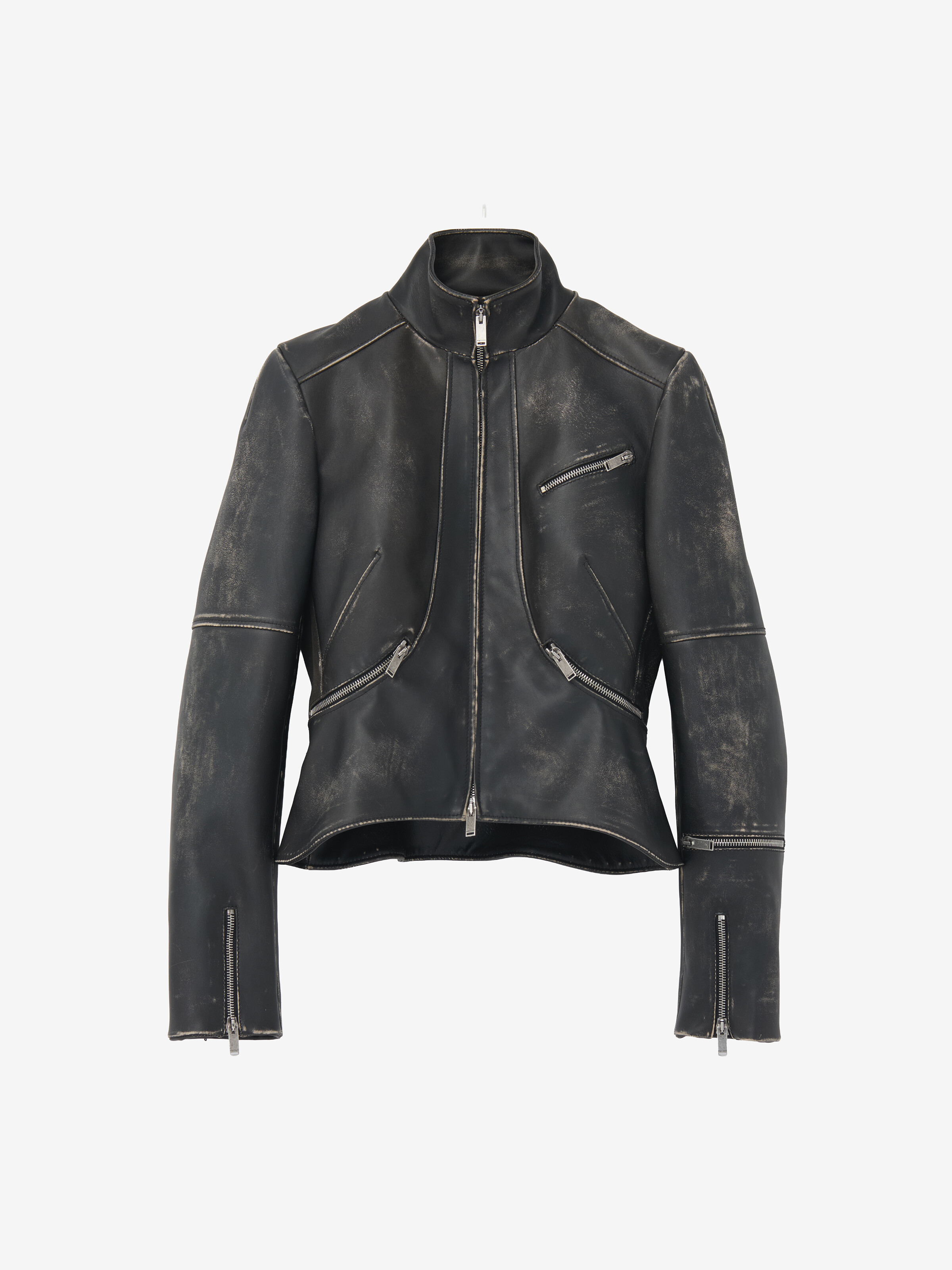 磨砂皮革短款夹克 in 100% 牛皮革 | Alexander McQueen - image 1