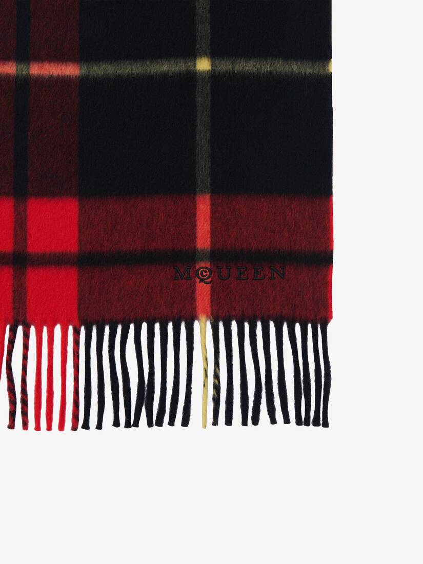Wool Cashmere Tartan Scarf | Alexander McQueen - image 3