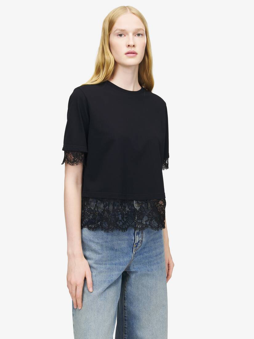 Lace Detail T-shirt | Alexander McQueen - image 1