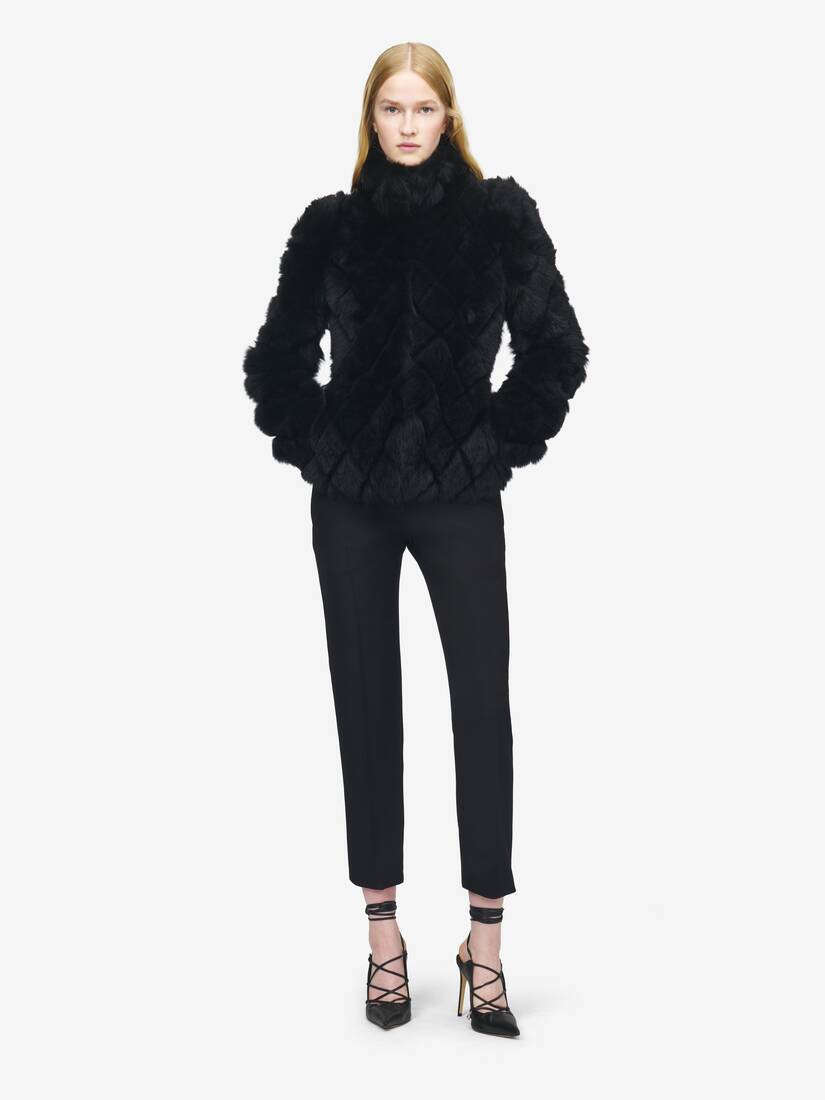 Shearling Jacke mit gestepptem Effekt