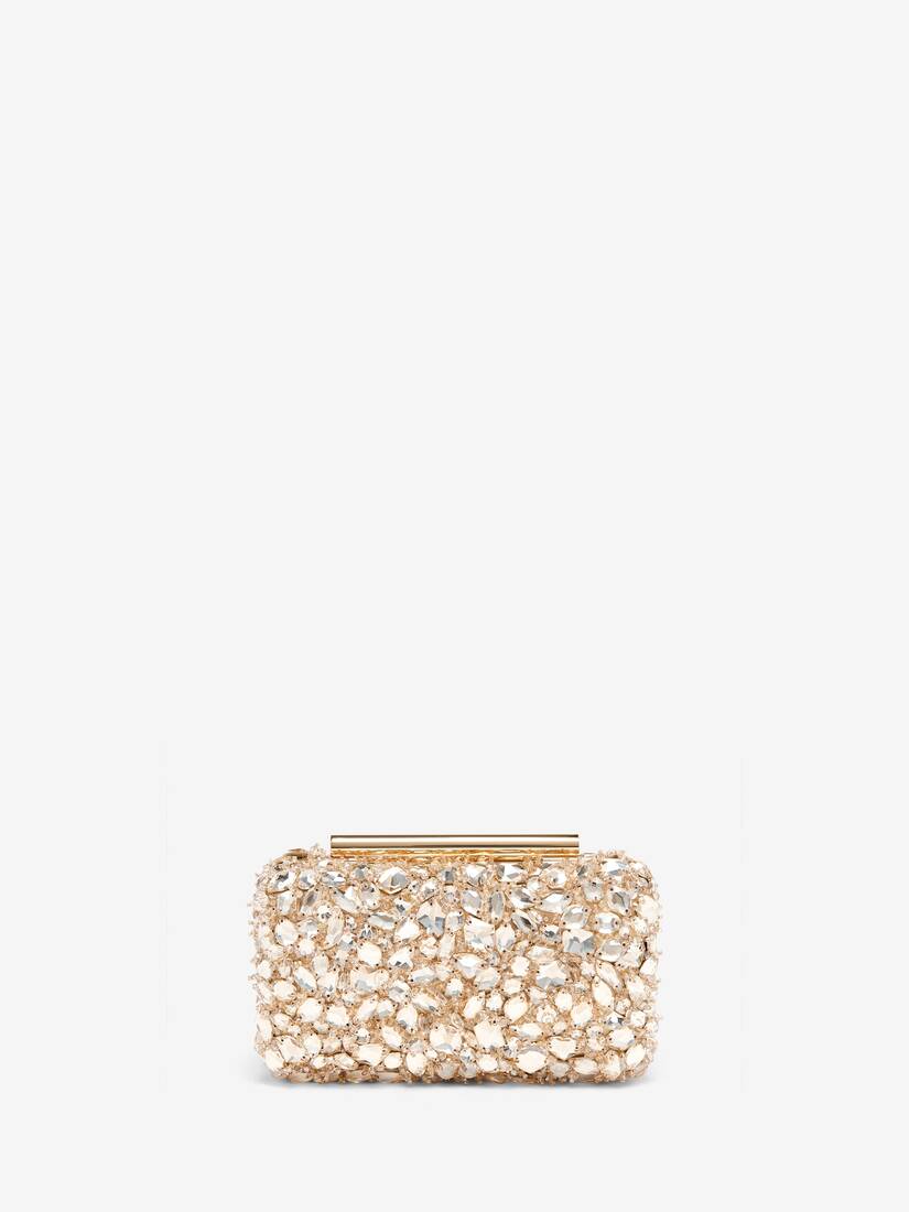 Crystal Embroidery T-Bar Box Clutch