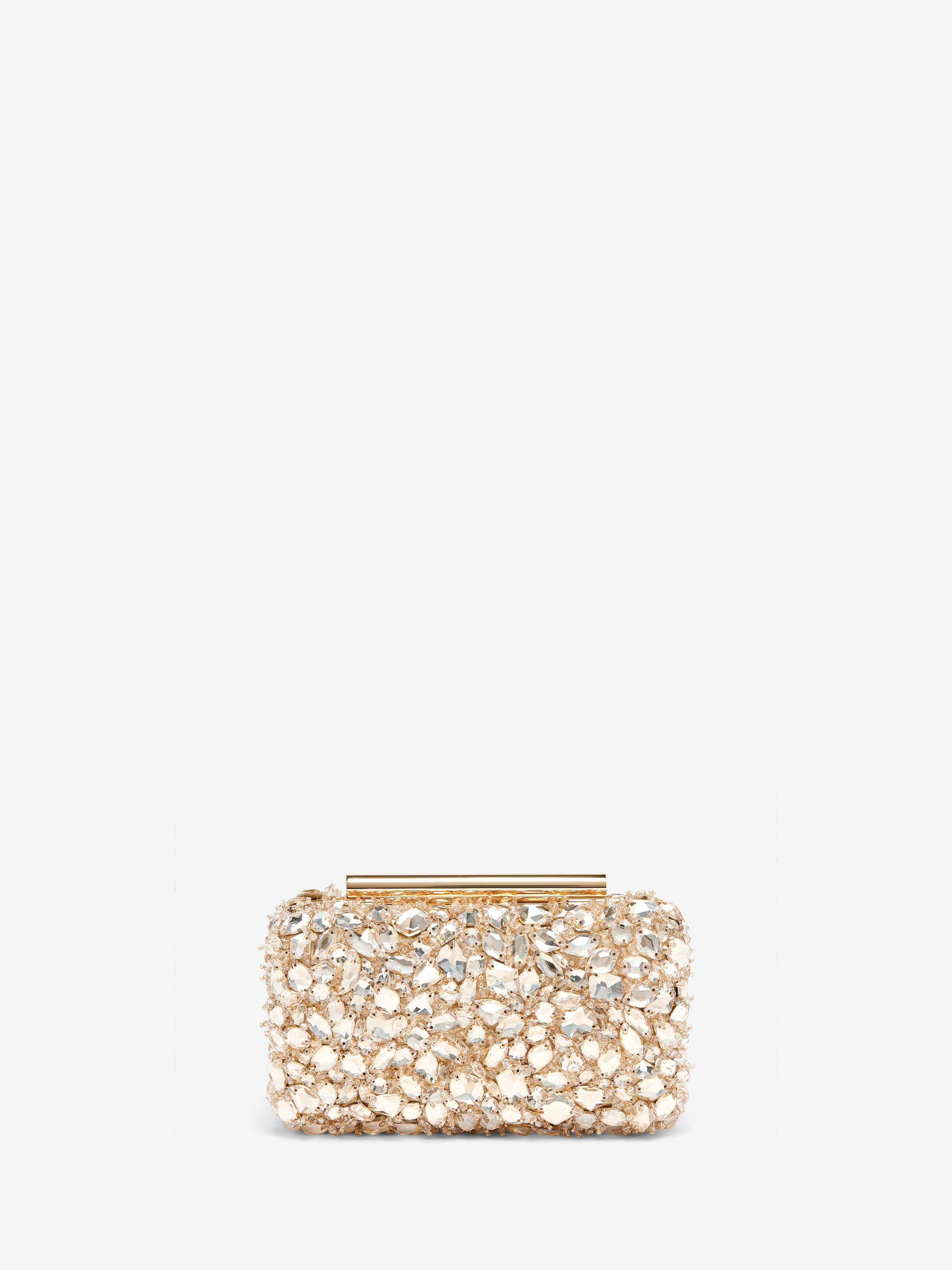 Crystal Embroidery T-Bar Box Clutch