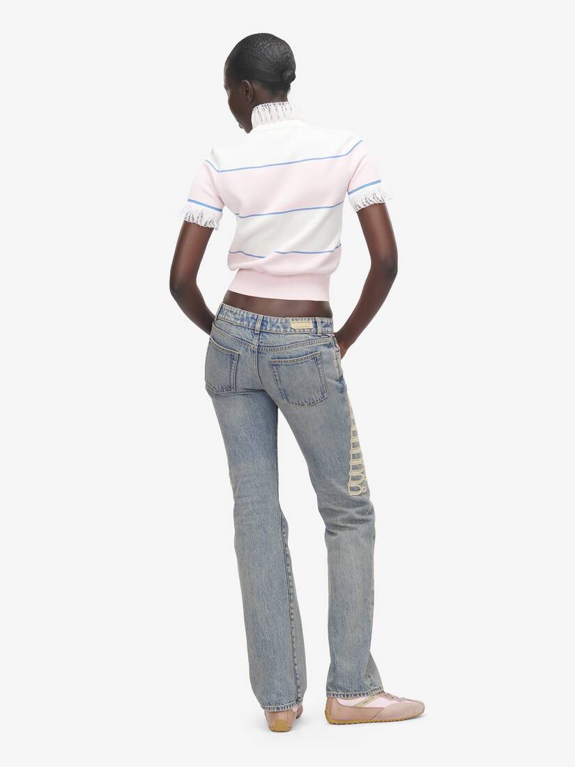 Ruffle Trim Striped Top | Alexander McQueen - image 4