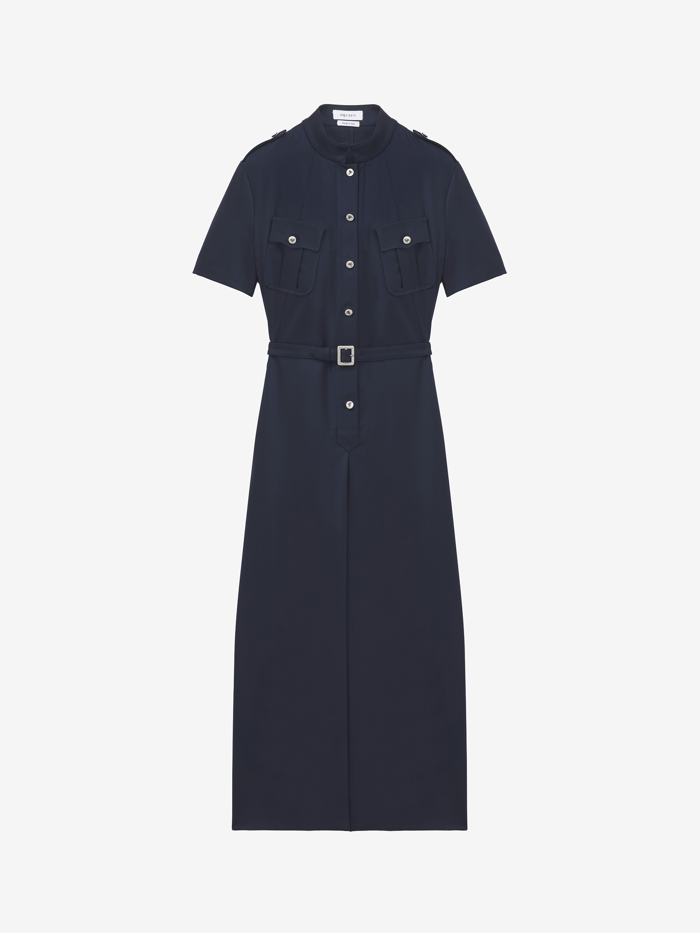 Uniform-Midikleid für Damen in Indigo in 100% Wolle | Alexander McQueen - image 1