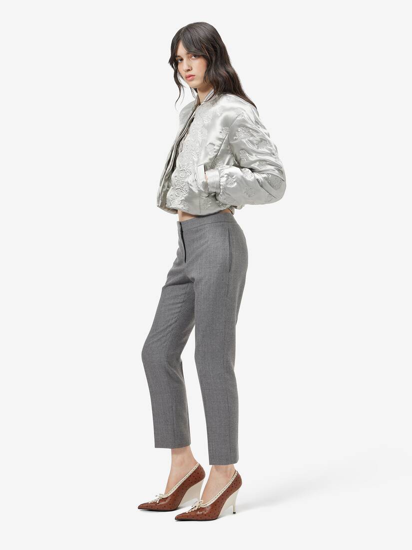 Wool Pinstripe Cigarette Trousers | Alexander McQueen - image 3