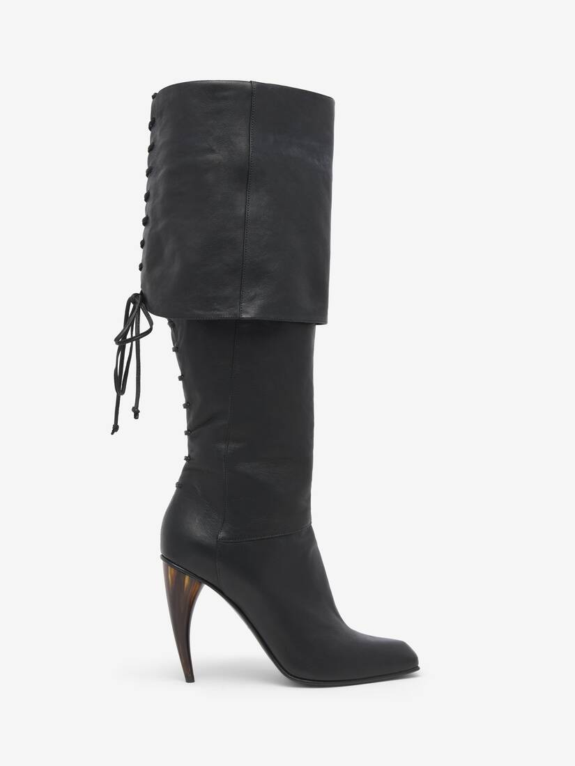Horn Heel Knee-High Boot | Alexander McQueen - image 1