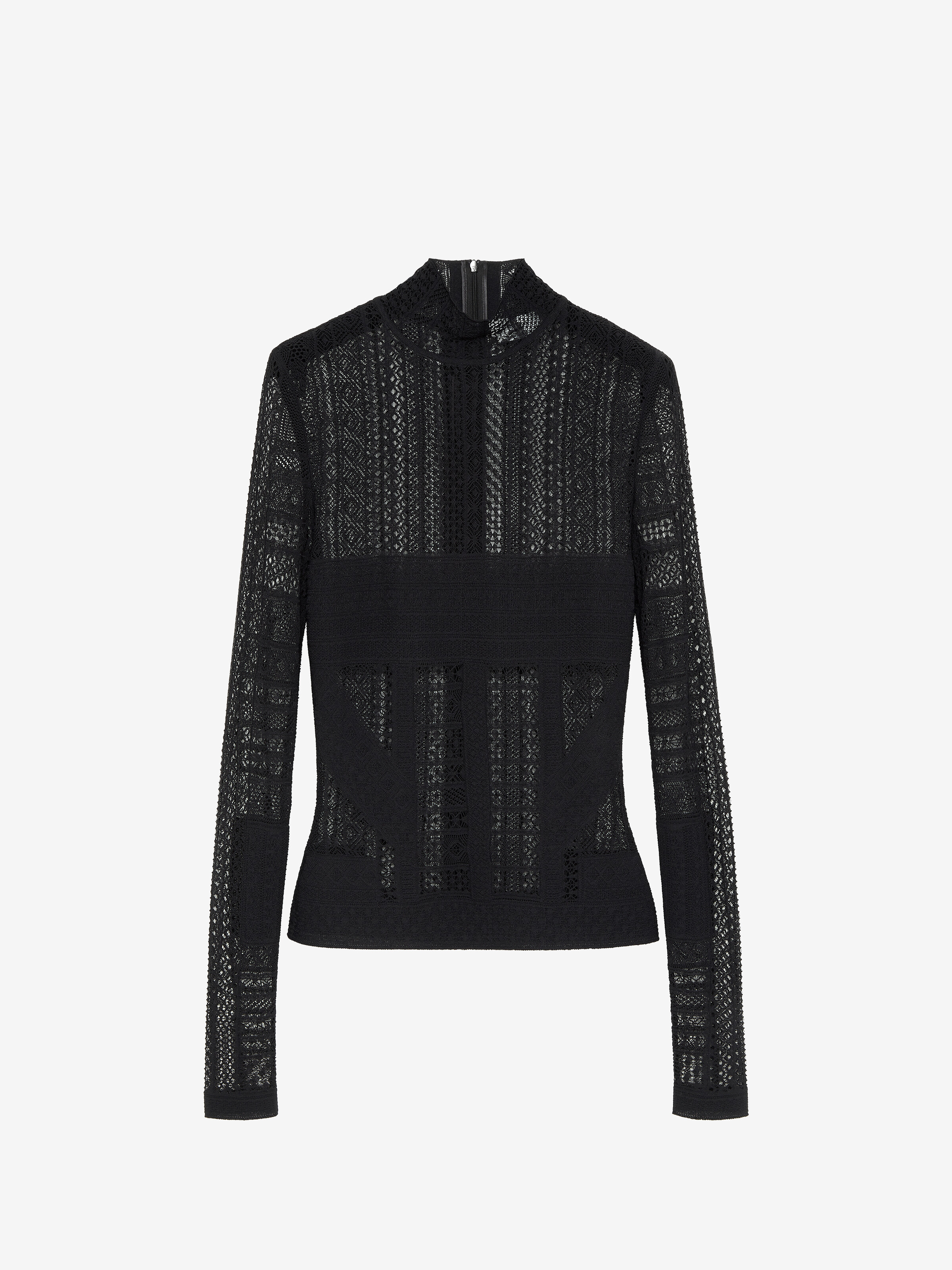 Haut en dentelle et maille de viscose