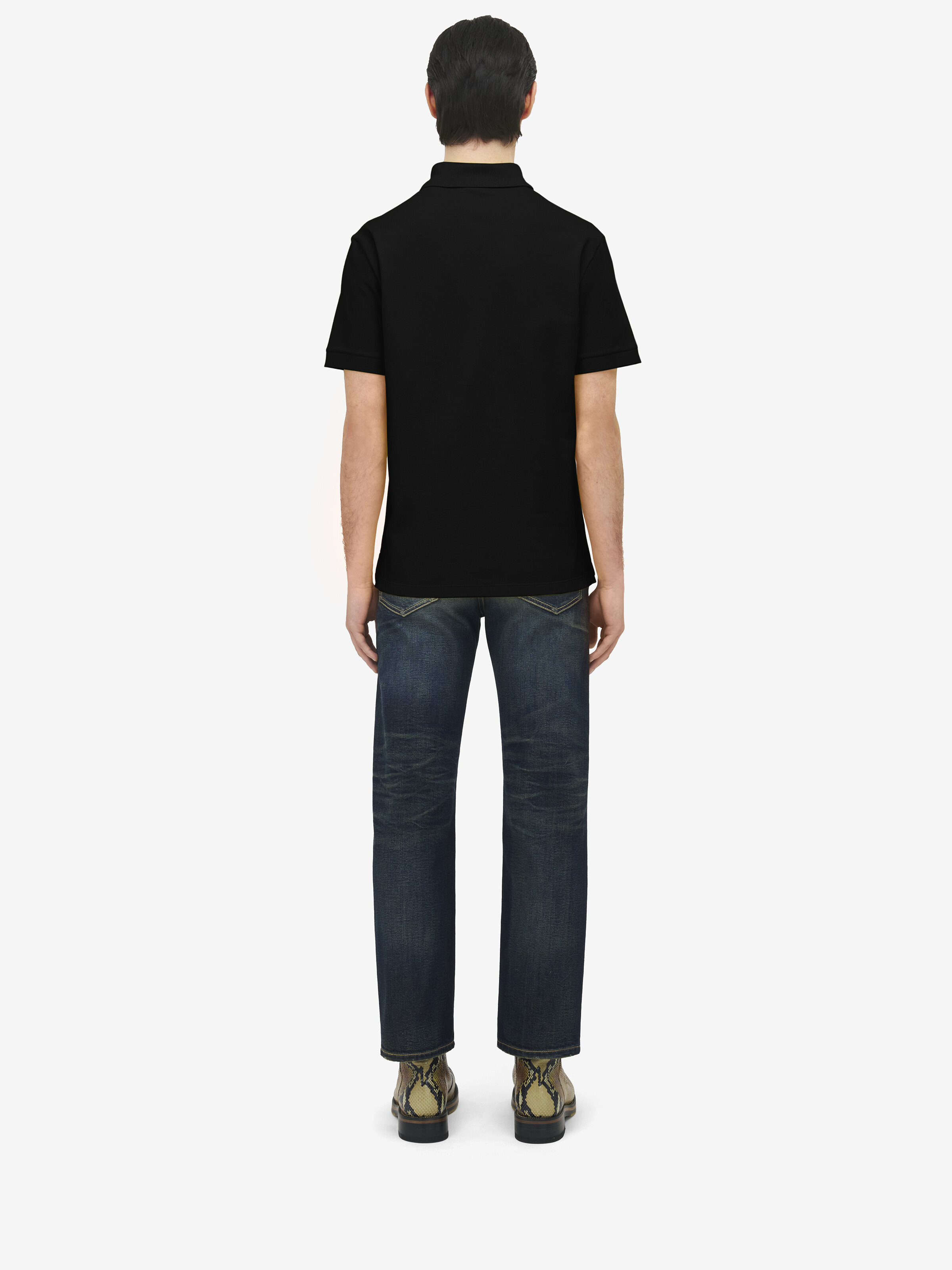 Men's McQueen Logo Polo Shirt in Black in 100% Cotton | Alexander McQueen - image 4