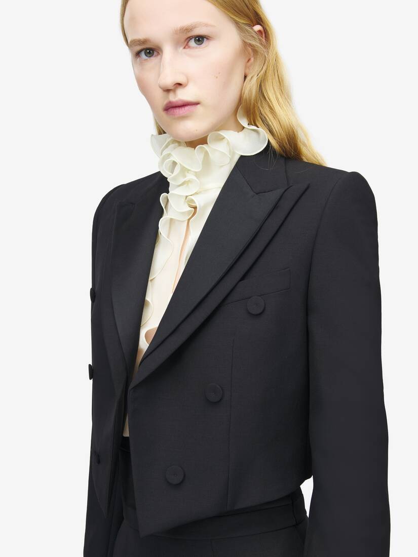 Veste cropped à double revers