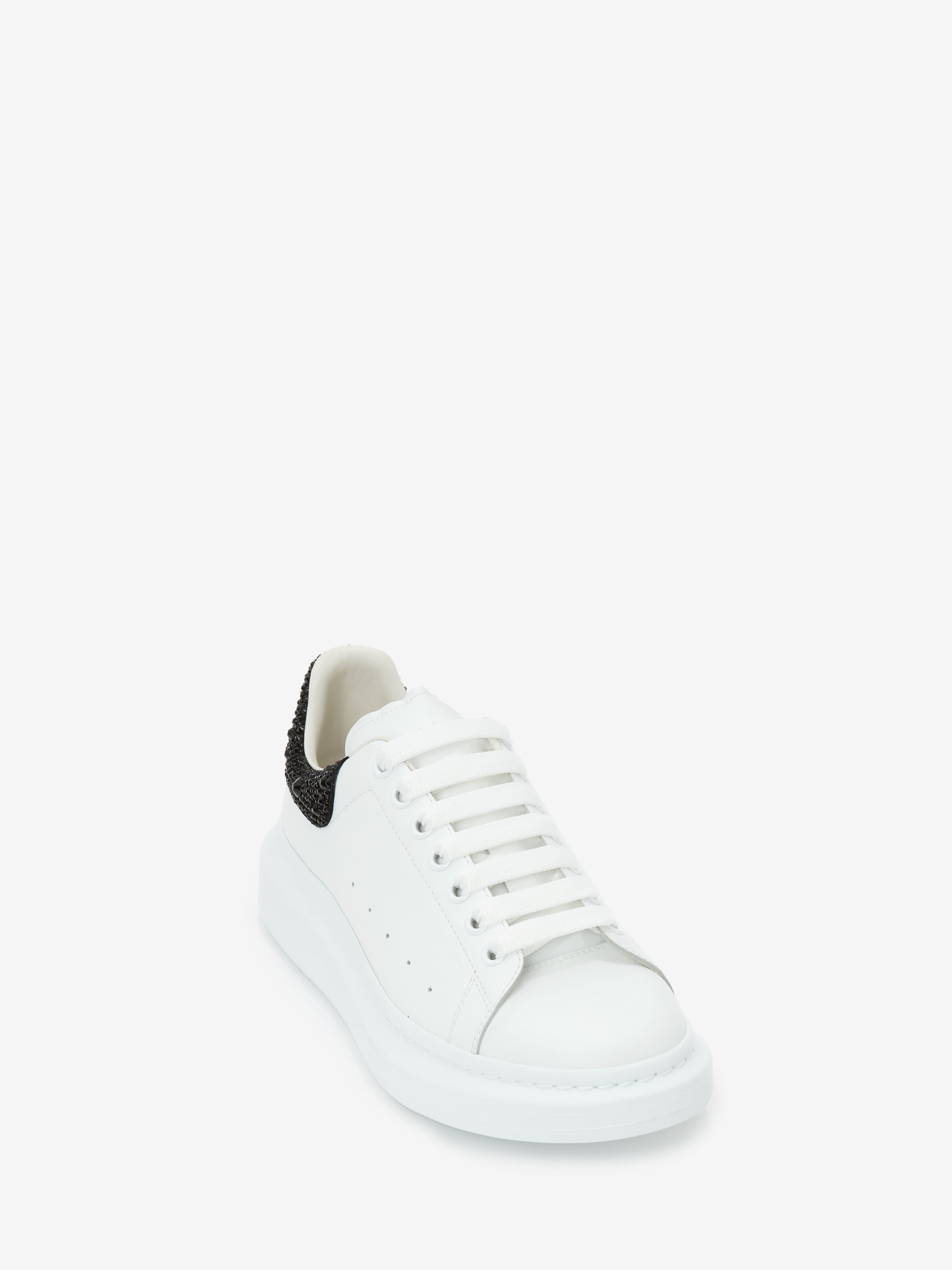 Men's Oversized Sneaker in White/Jet Black in Calf Leather | Alexander McQueen - image 5