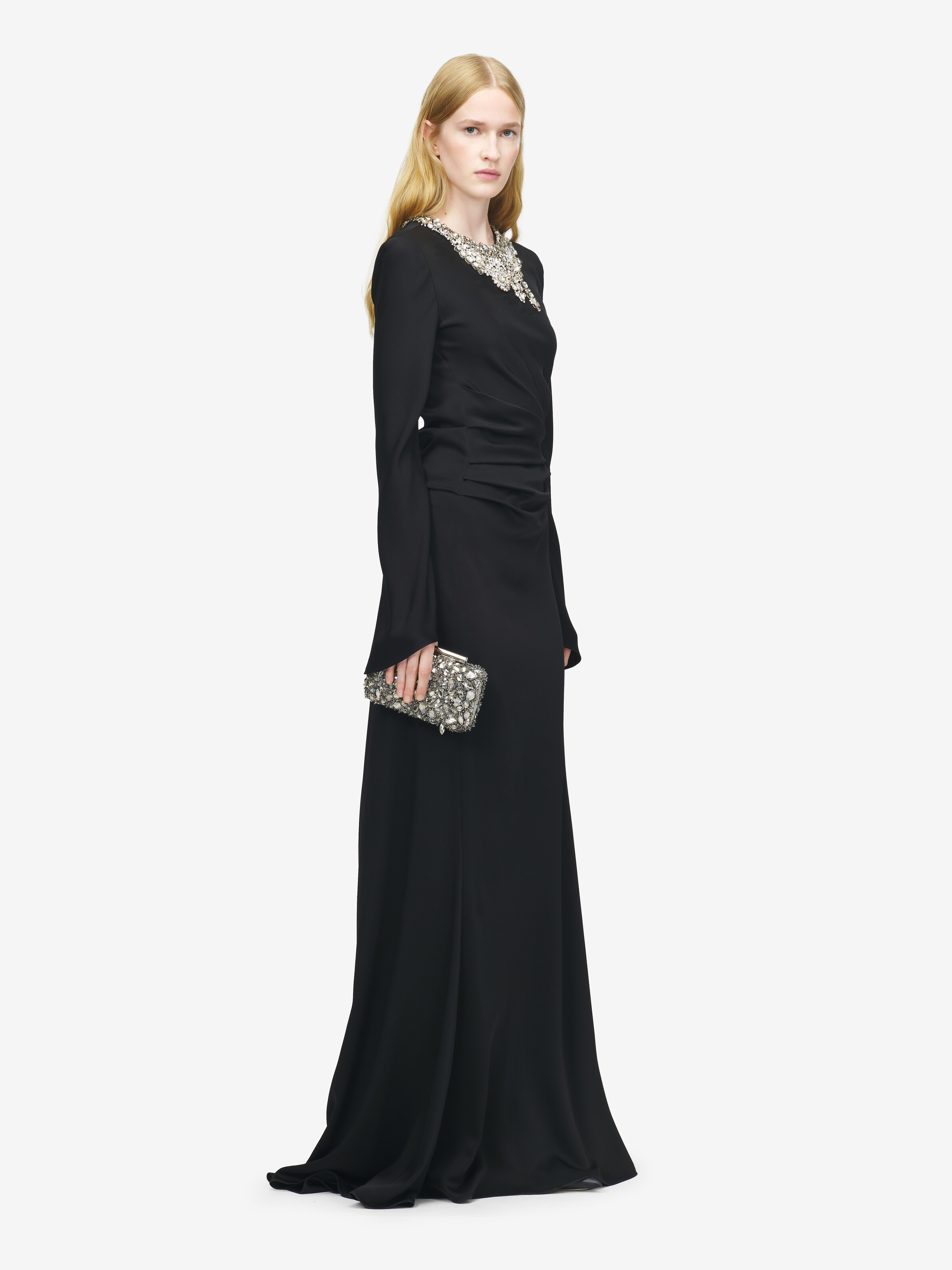 珠宝刺绣晚宴连衣裙 in 61% 粘胶纤维, 39% 醋酸盐 | Alexander McQueen - image 3