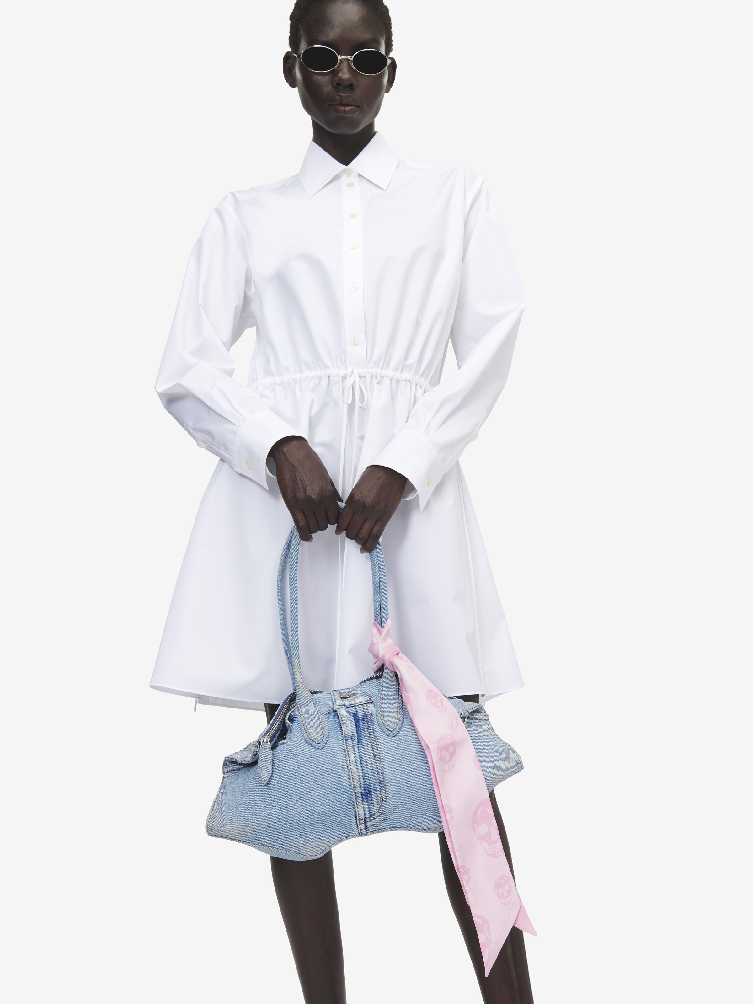 Women's Manta Bag in Washed Blue in 100% Cotton | Alexander McQueen - image 2