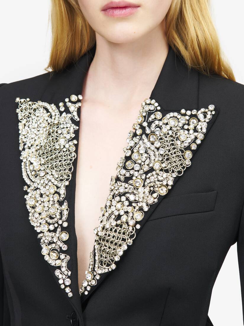 Chain Mail Embroidery Single-breasted Jacket