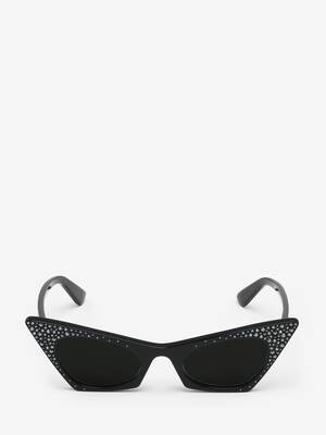 McQ by Alexander McQueen Mirrored Black Cat Eye Sunglasses 9967915_3?w=400 main image 3