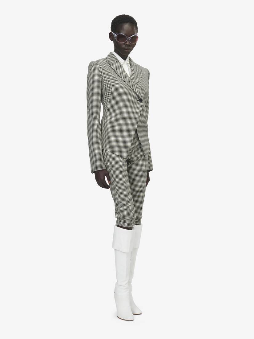 깅엄 체크 컷어웨이 재킷 | Alexander McQueen - image 3
