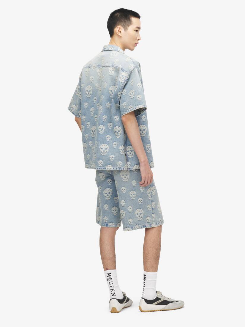 Skull Jacquard Denim Shirt | Alexander McQueen - image 4