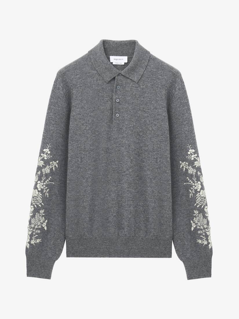 Floral Embroidery Polo Shirt | Alexander McQueen - image 1