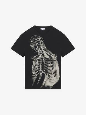 Men's Sketch Anatomy T-shirt in Black/Ivory | McQueen US