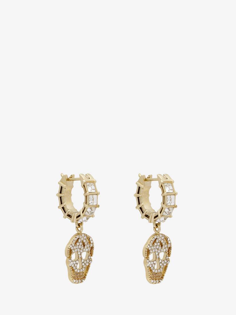 Pavé Skull Hoop Earrings | Alexander McQueen - image 3
