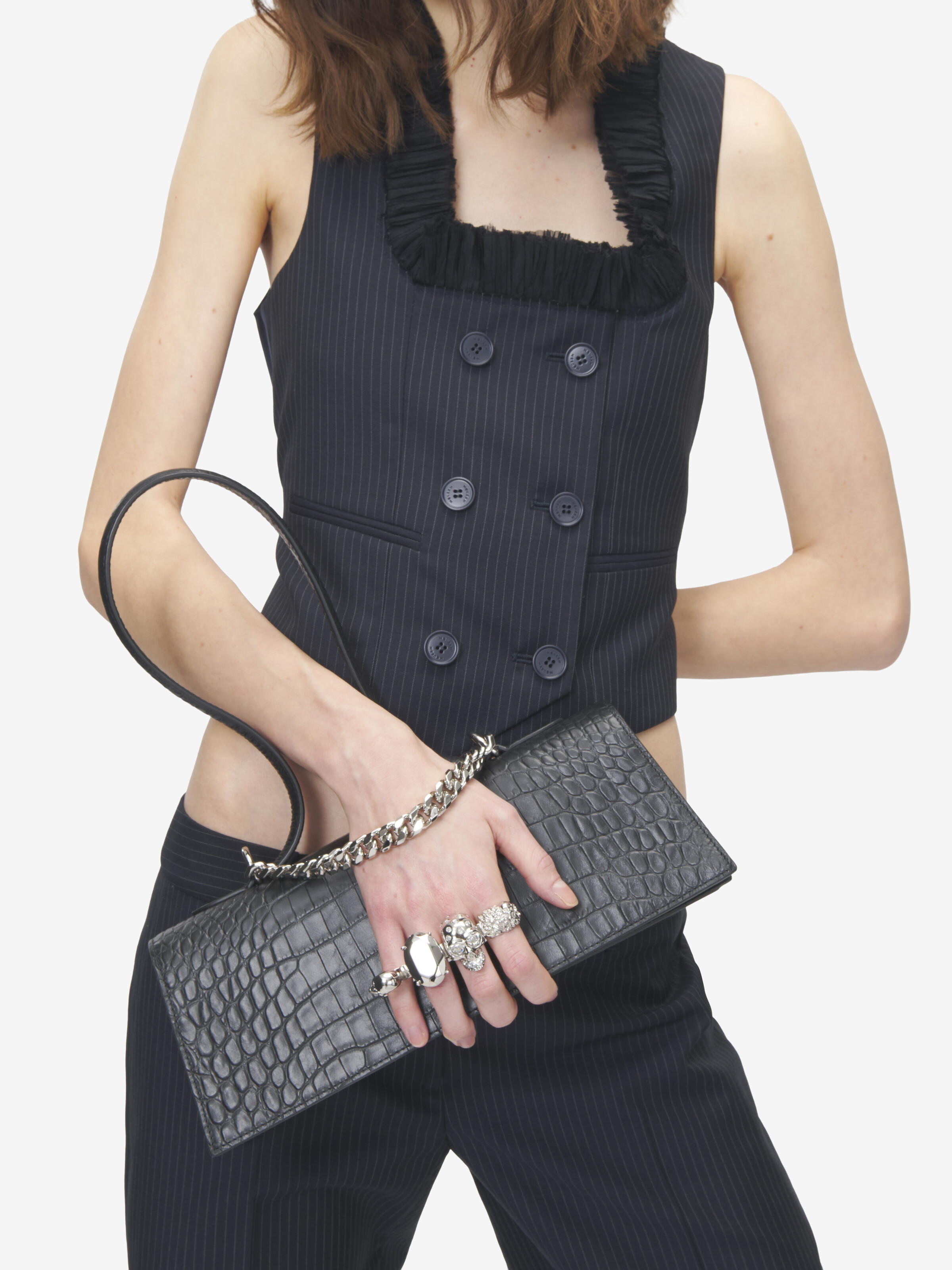 Women's Jewelled Top Handle in Black in Calf Leather | Alexander McQueen - image 2