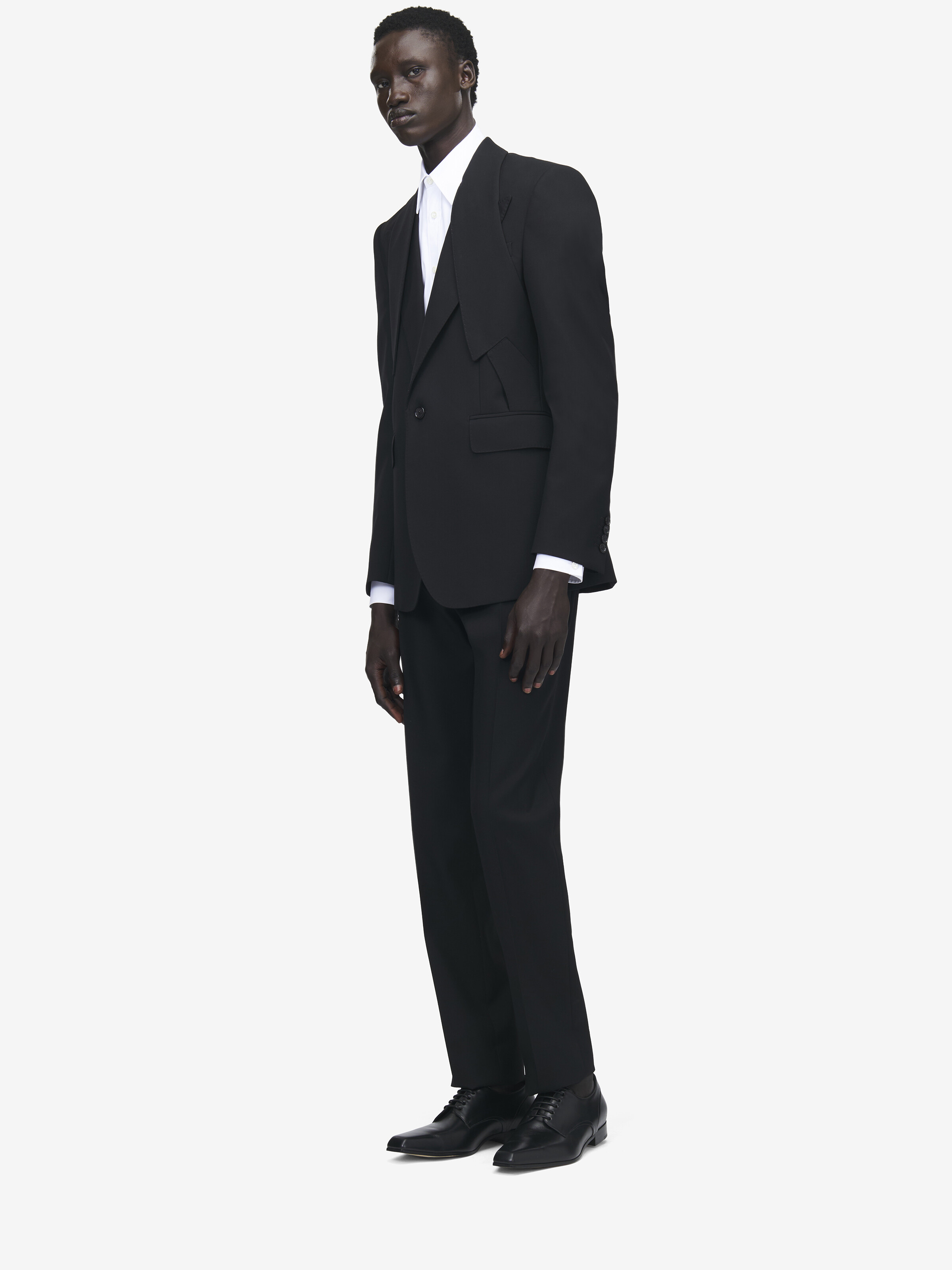 Men's McQueen Classic Selvedge Mohair Pants in Black in 75% Wool, 25% Mohair | Alexander McQueen - image 3