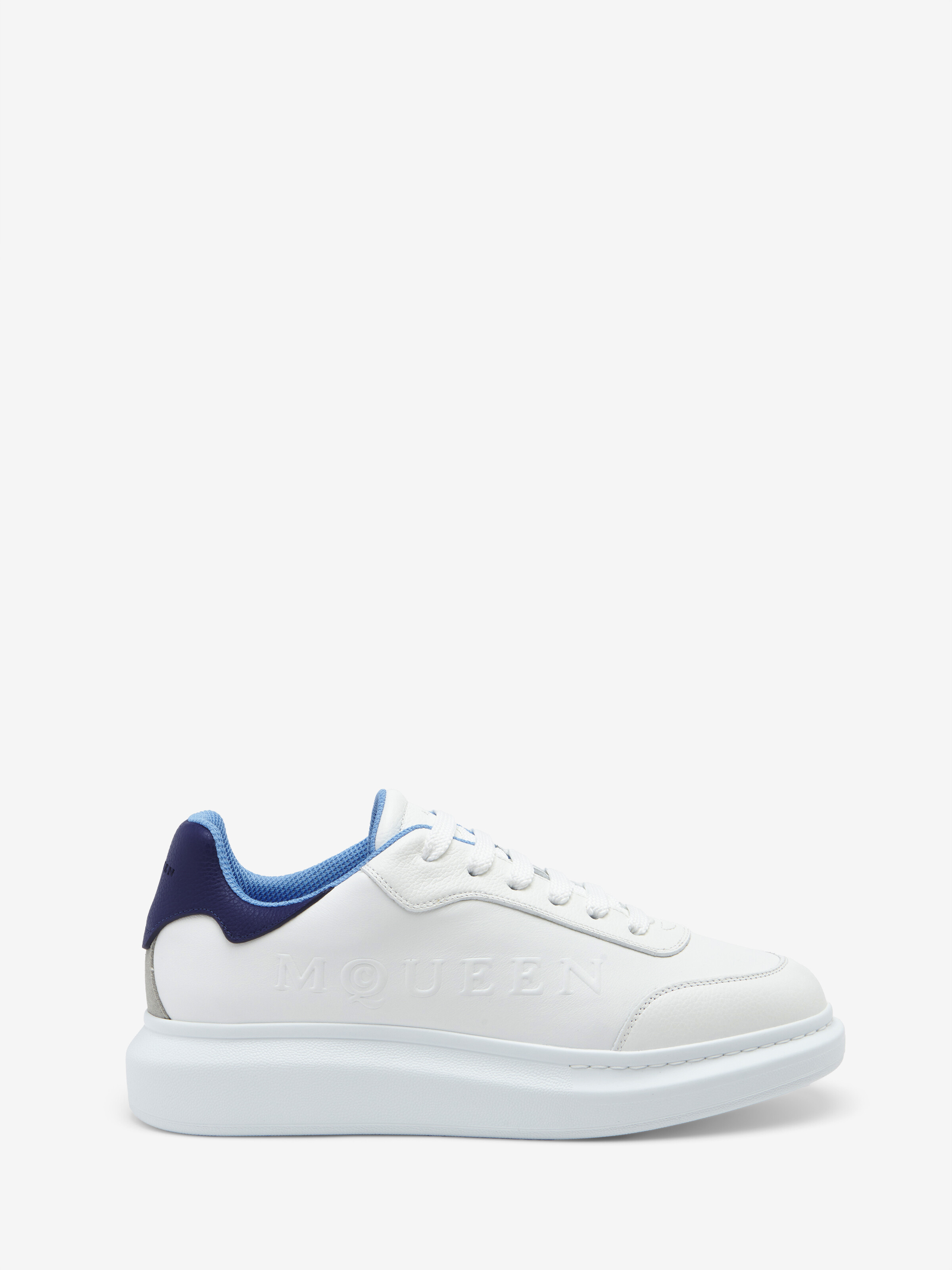 Men's McQueen Oversized Sneaker in White/Blue/Grey in Calf Leather | Alexander McQueen - image 1