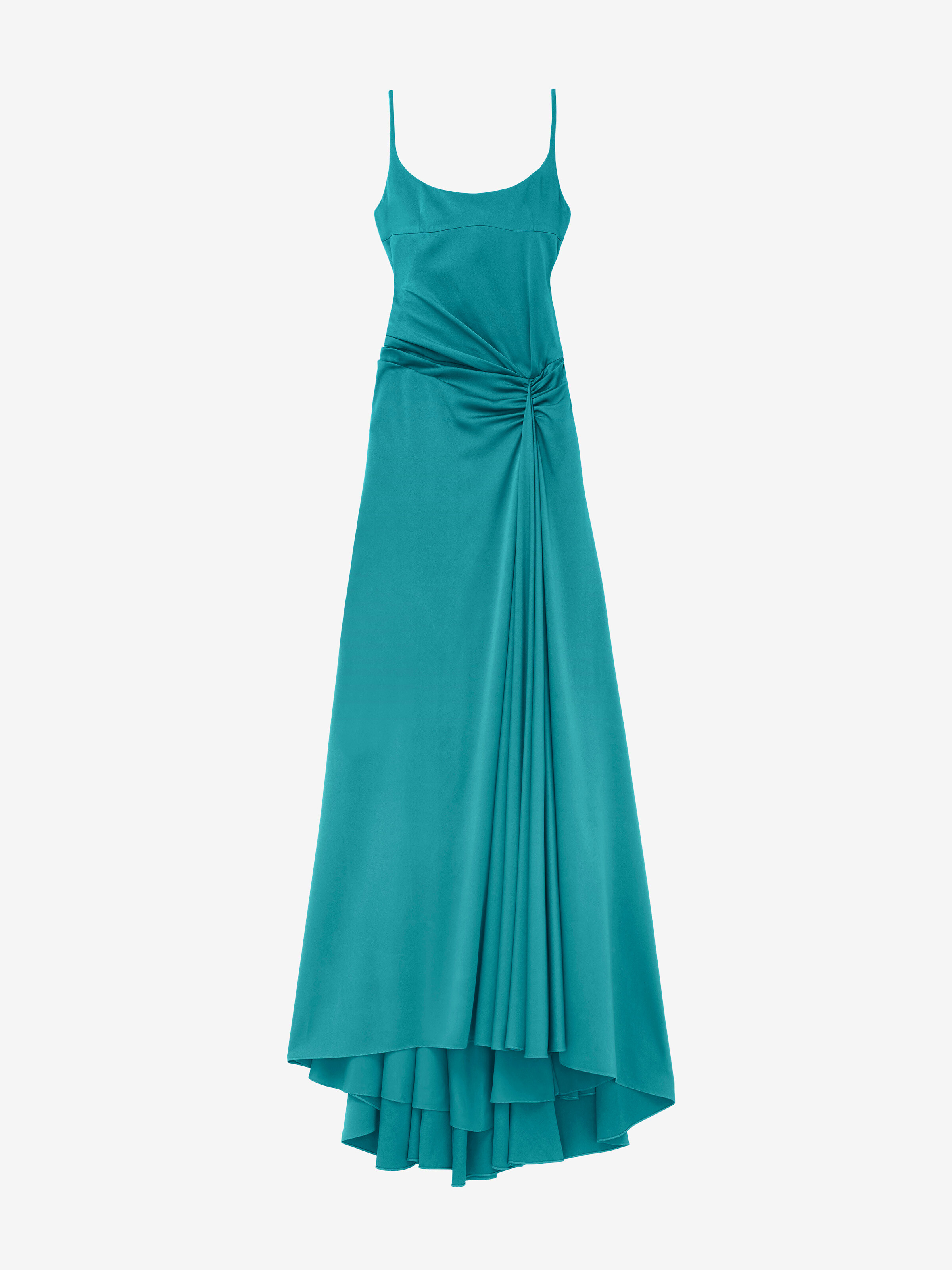 Asymmetrisch drapiertes Abendkleid für Damen in Blau in 61% Viscose, 39% Acetat | Alexander McQueen - image 1