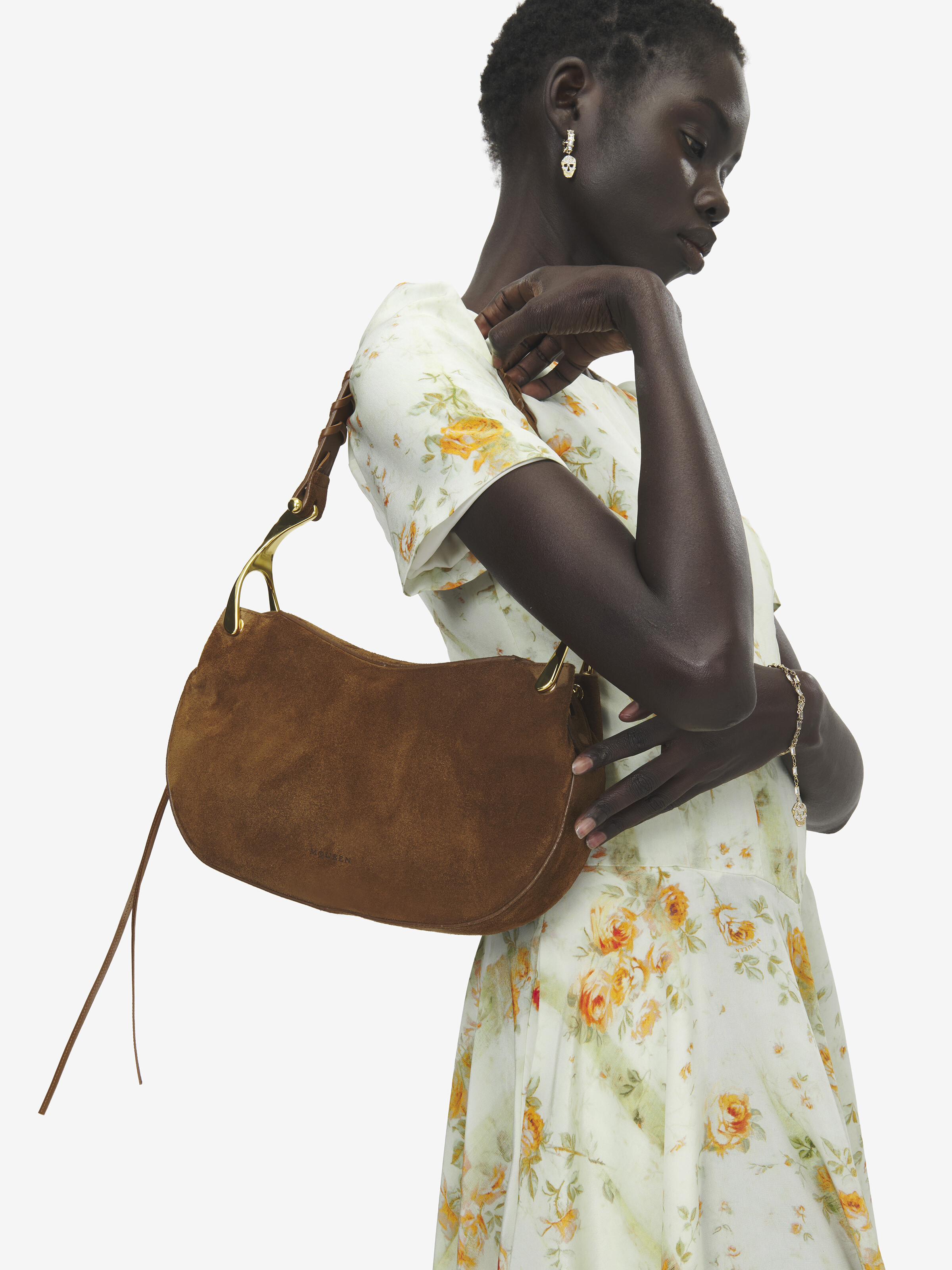 Women's Wishbone Shoulder in Brown in Calf Leather | Alexander McQueen - image 2