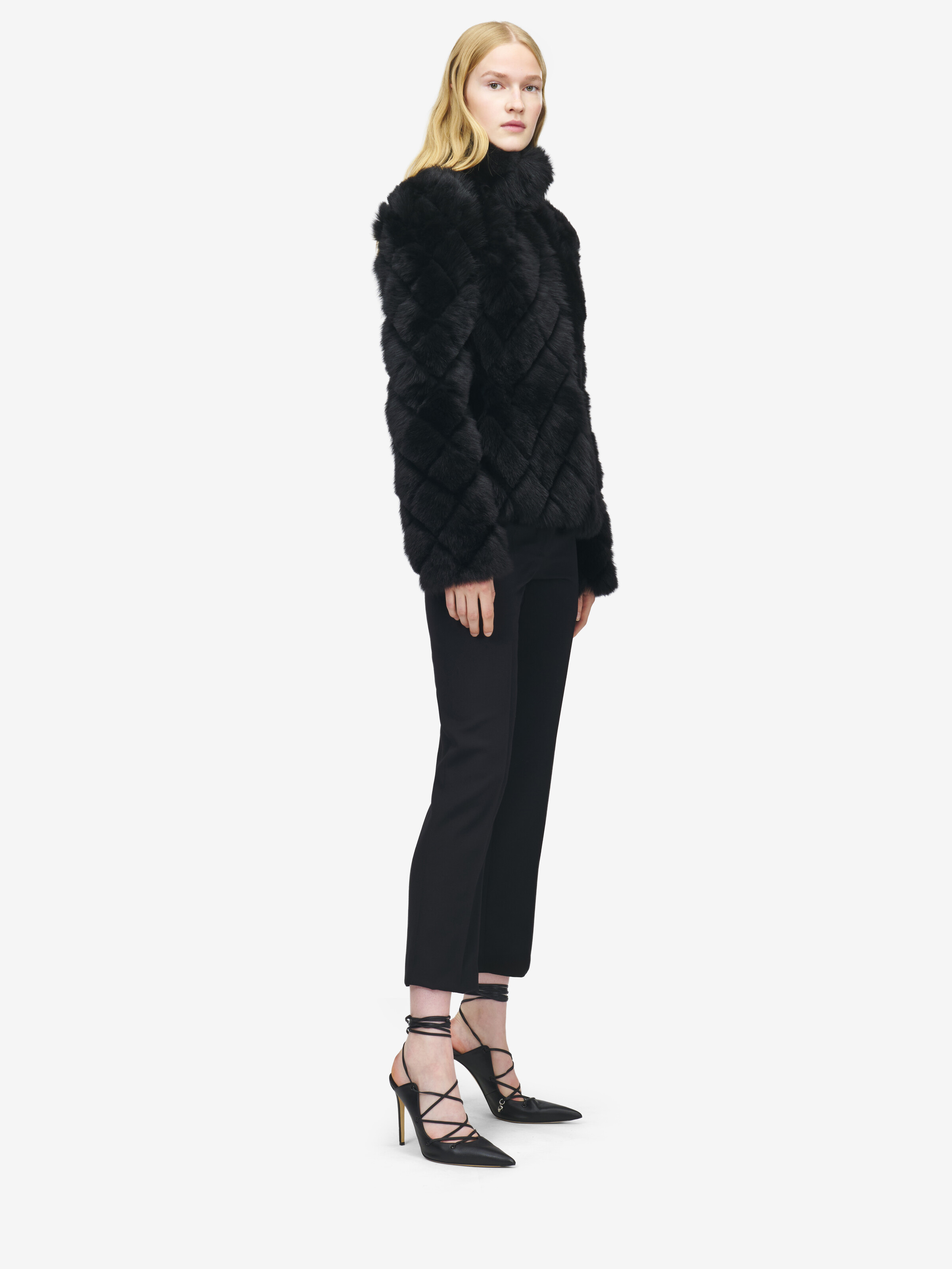 Quilted Effect Shearling Jacket