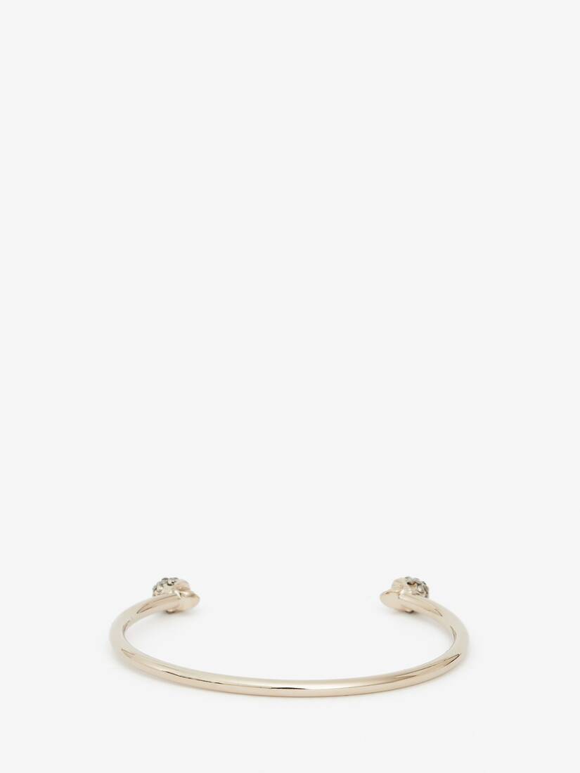 Thin Jewelled Twin skull bracelet