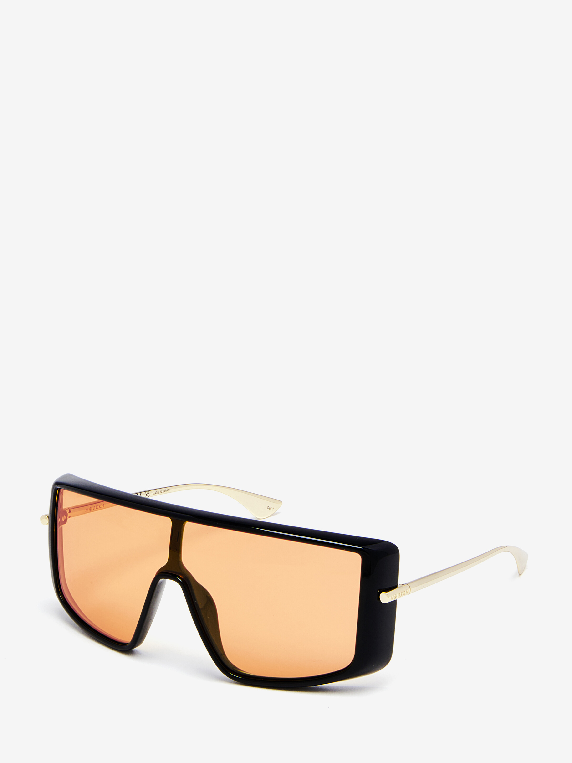 Lunettes de soleil T-Bar Visor en Noir/Orange in Métal | Alexander McQueen - image 2