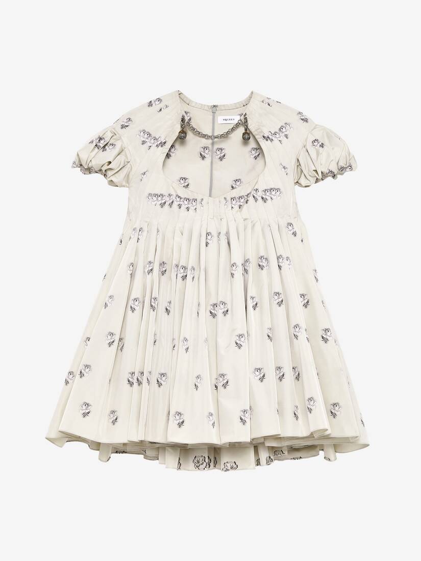 Taffeta Rose Jacquard Mini Dress | Alexander McQueen - image 1