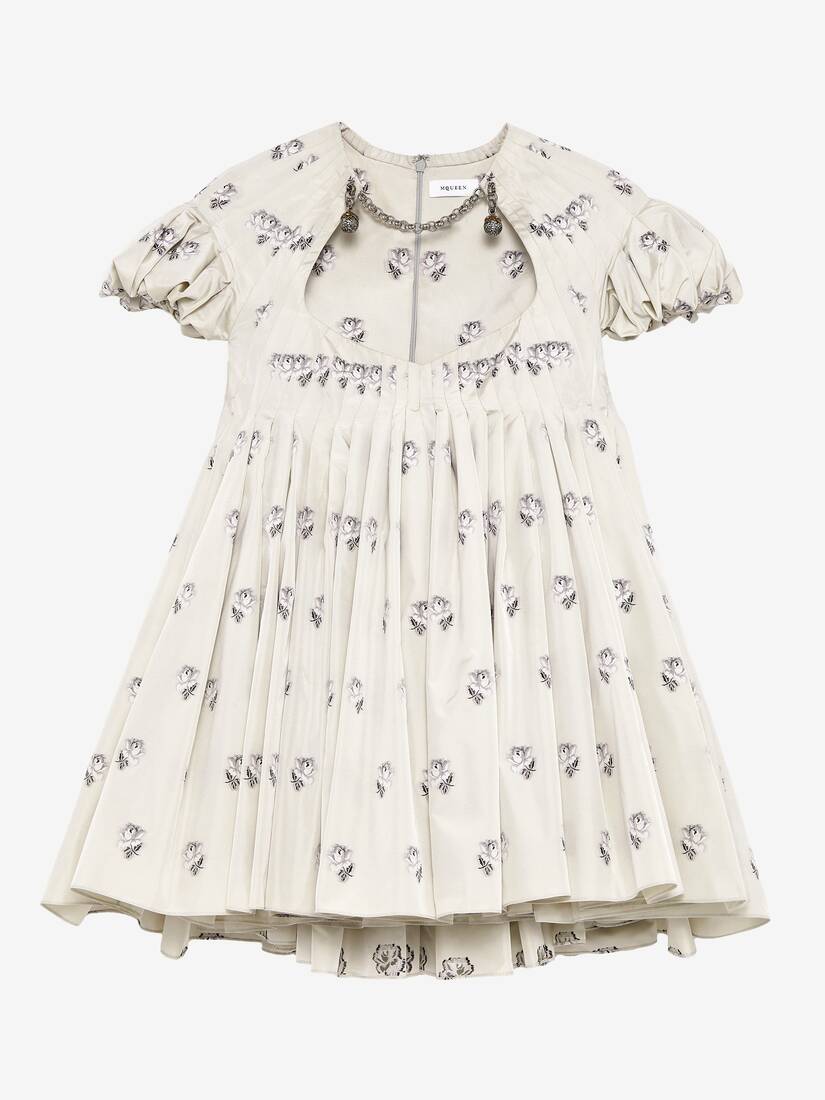 Taffeta Rose Jacquard Mini Dress | Alexander McQueen - image 1