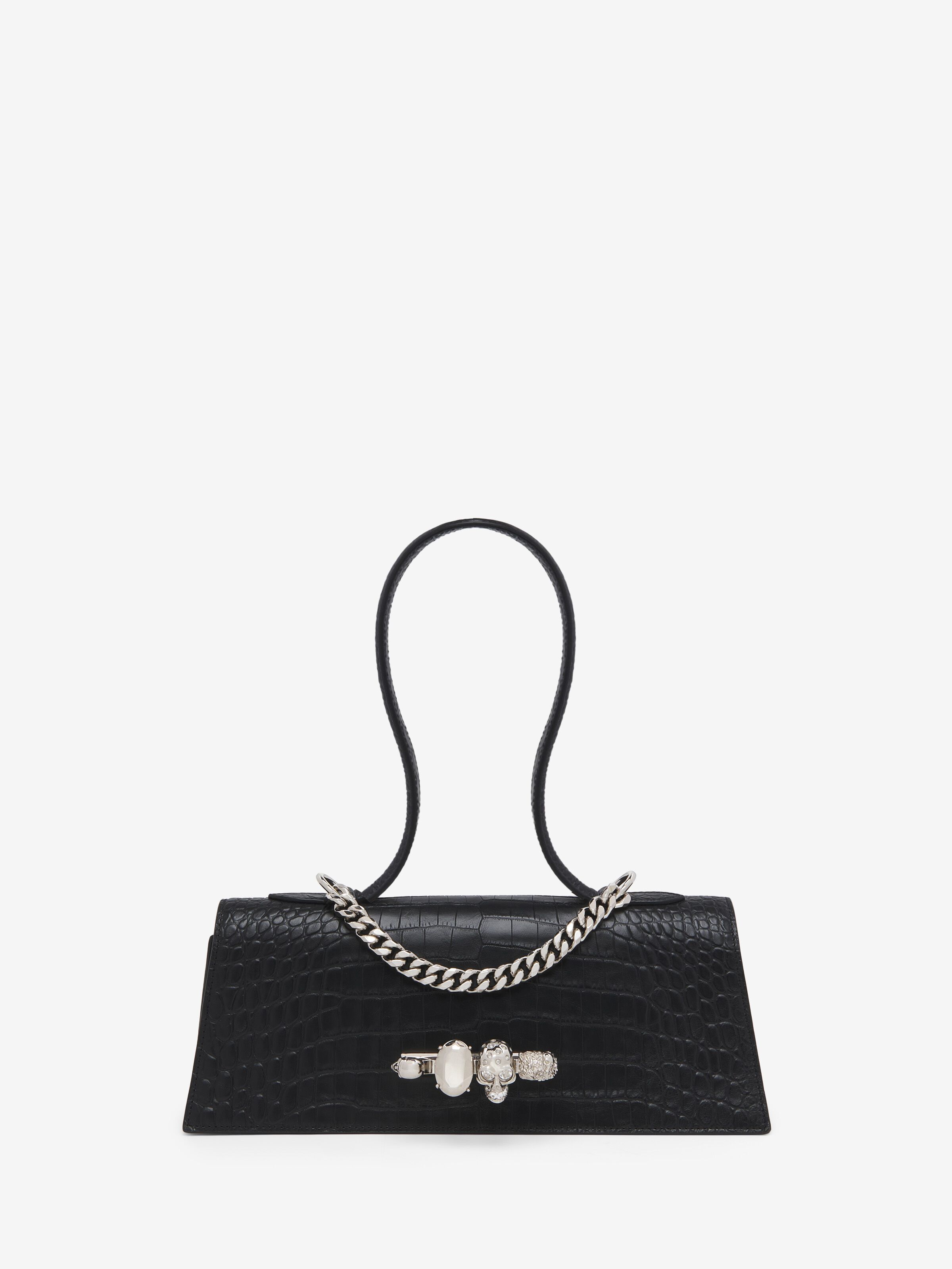 Women's Jewelled Top Handle in Black in Calf Leather | Alexander McQueen - image 1