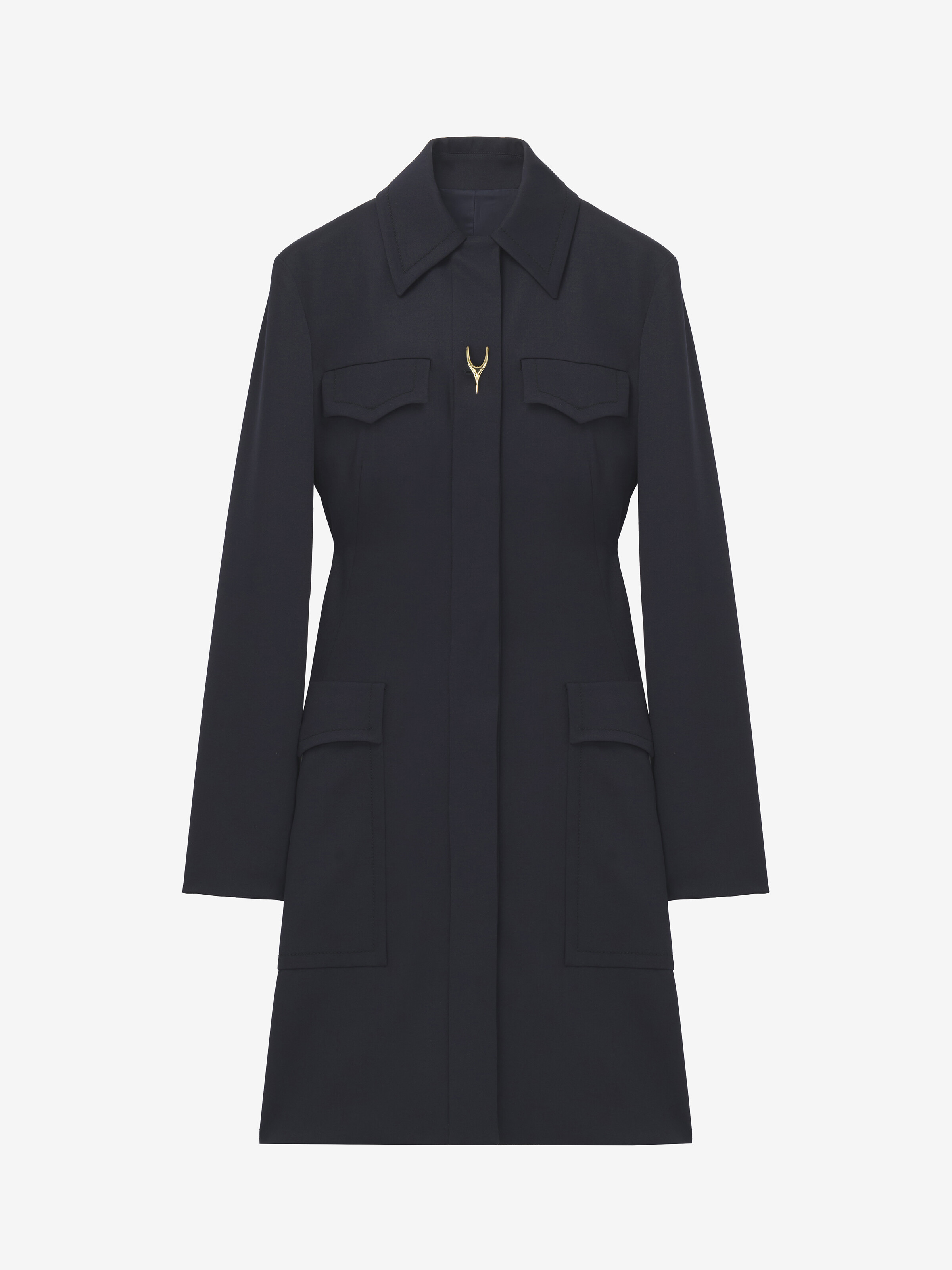 Manteau Wishbone pour Femme en Indigo in 100% Laine | Alexander McQueen - image 1
