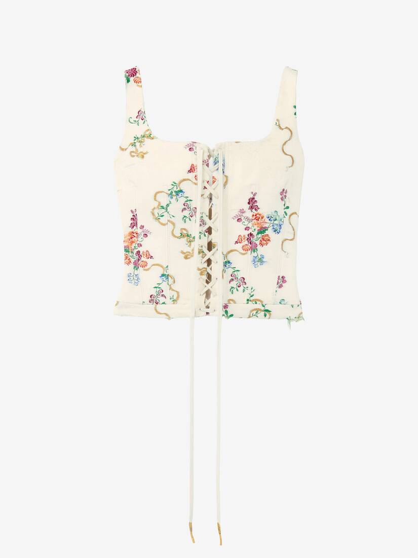 Summer Floral Corset Top | Alexander McQueen - image 1