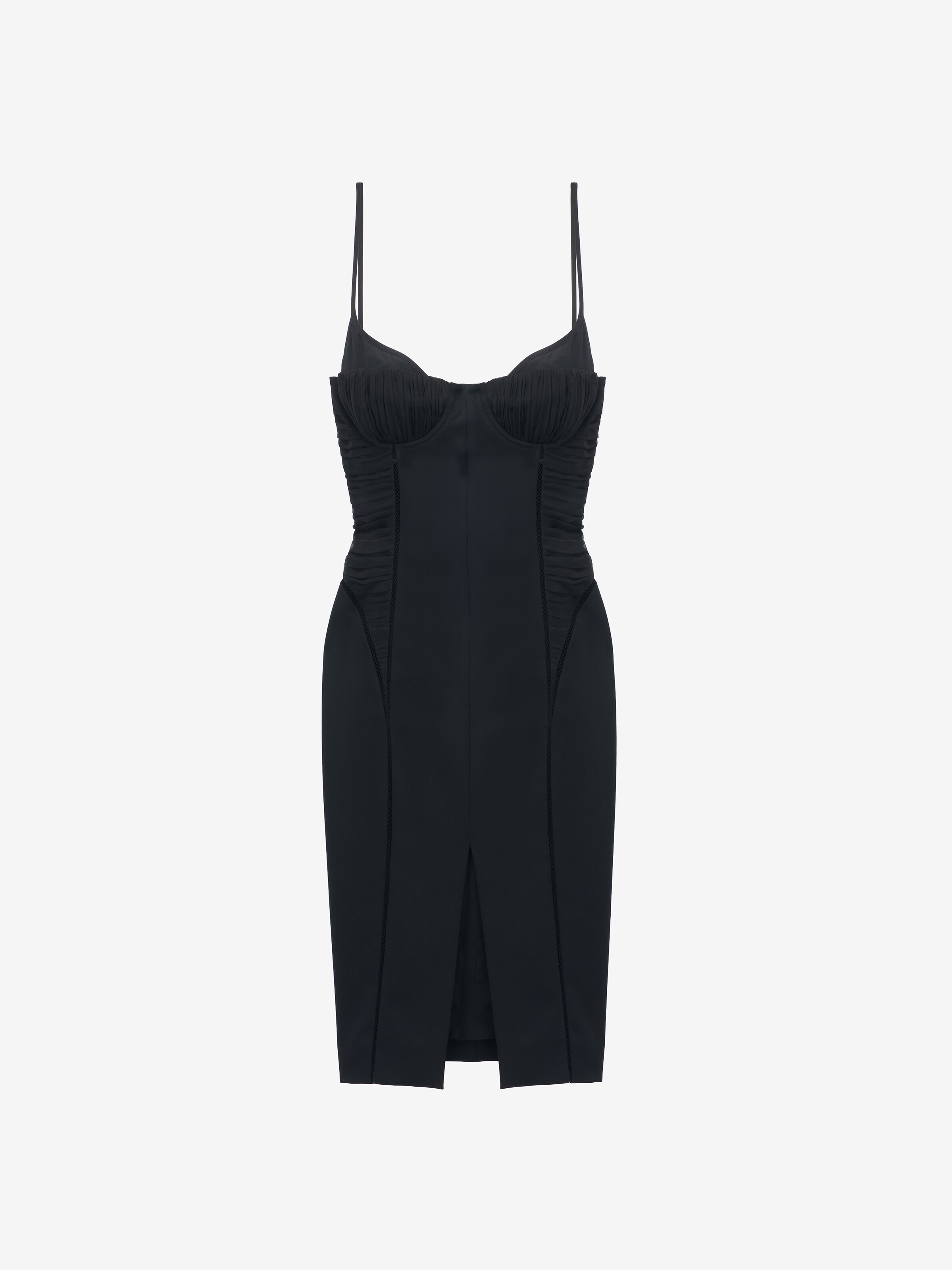 Abito a Corsetto da Donna in Nero in Tessuto: 100% Lana -  Dettagli: 100% Seta -  Rifinitura: 74% Acetato -  26% Seta | Alexander McQueen - image 1