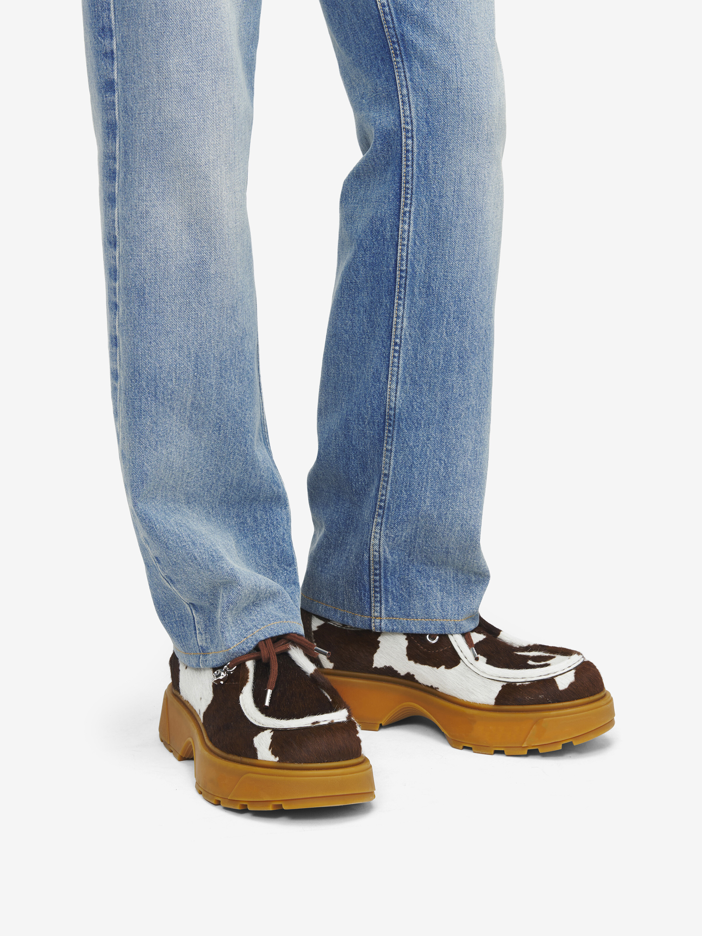 Men's Rover Shoe in Brown/Light Brown in Calf Leather | Alexander McQueen - image 2