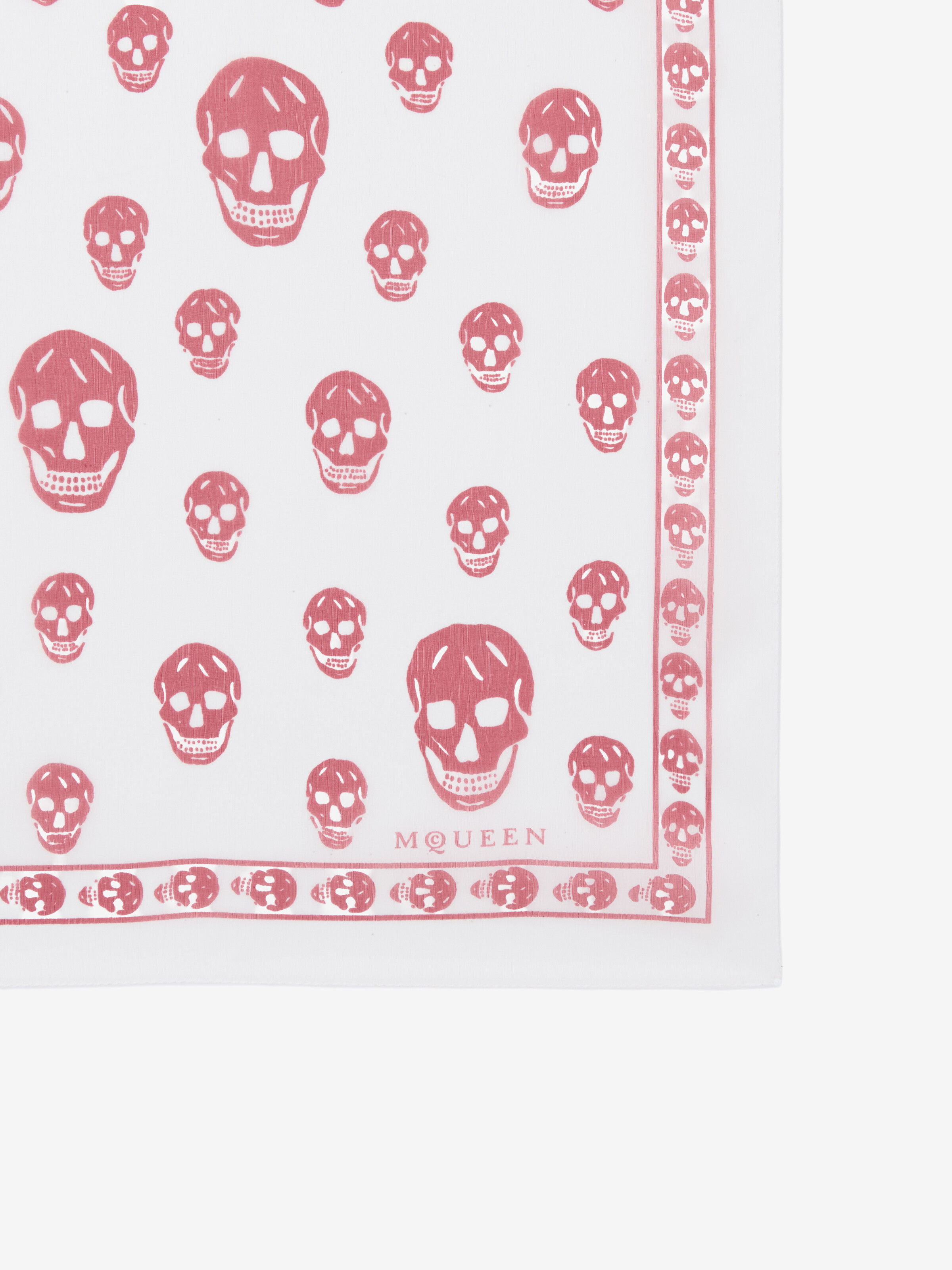 Women's Classic Skull Scarf in Ivory/Blush in 100% Silk | Alexander McQueen - image 3