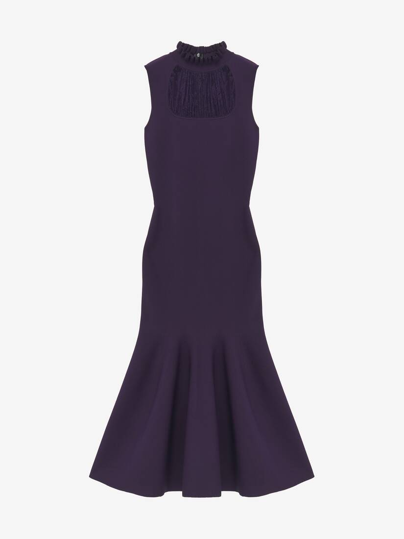 Lace Panel Midi Dress