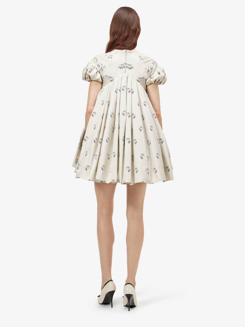 Taffeta Rose Jacquard Mini Dress | Alexander McQueen - image 4
