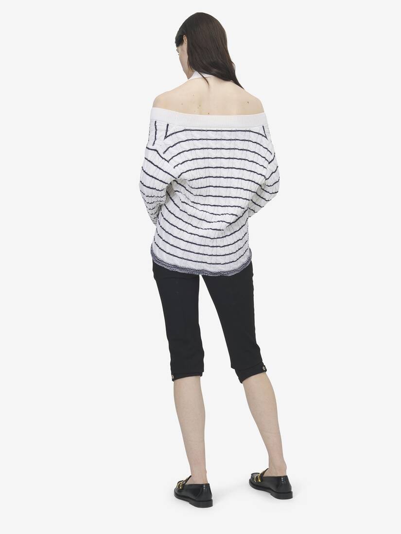 Off-the-shoulder Striped Cardigan | Alexander McQueen - image 4