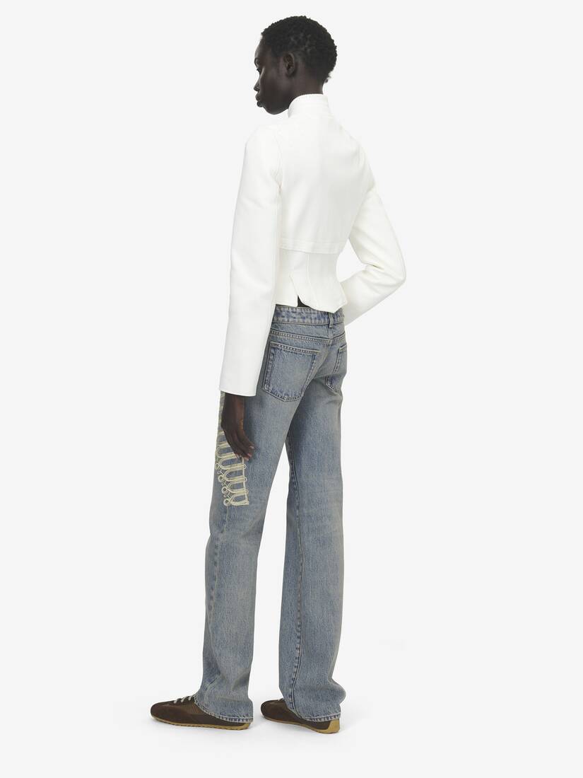 Jean droit à brandebourgs métallisés | Alexander McQueen - image 4