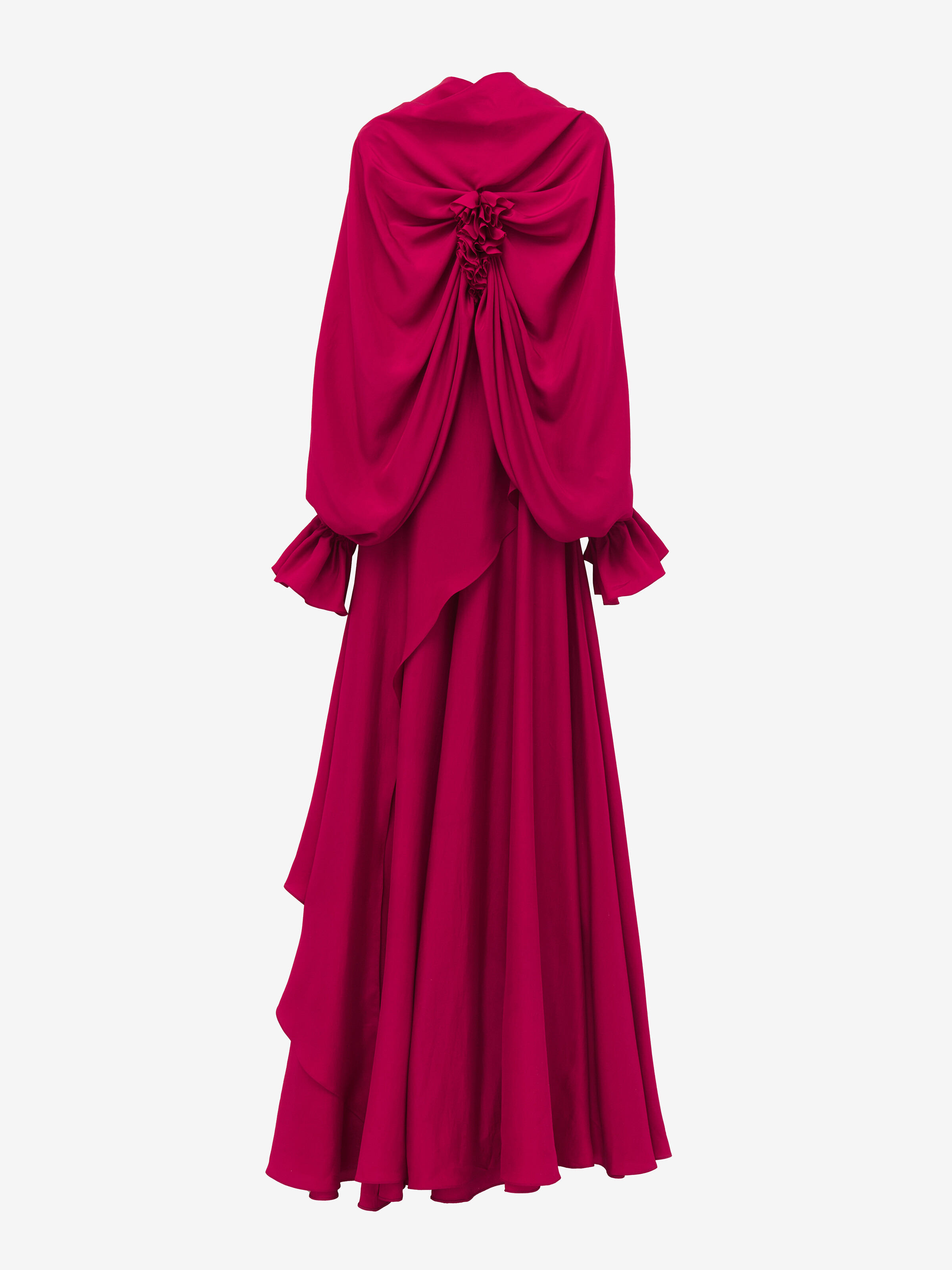 Women's Draped Evening Dress in Crimson in 100% Silk | Alexander McQueen - image 1