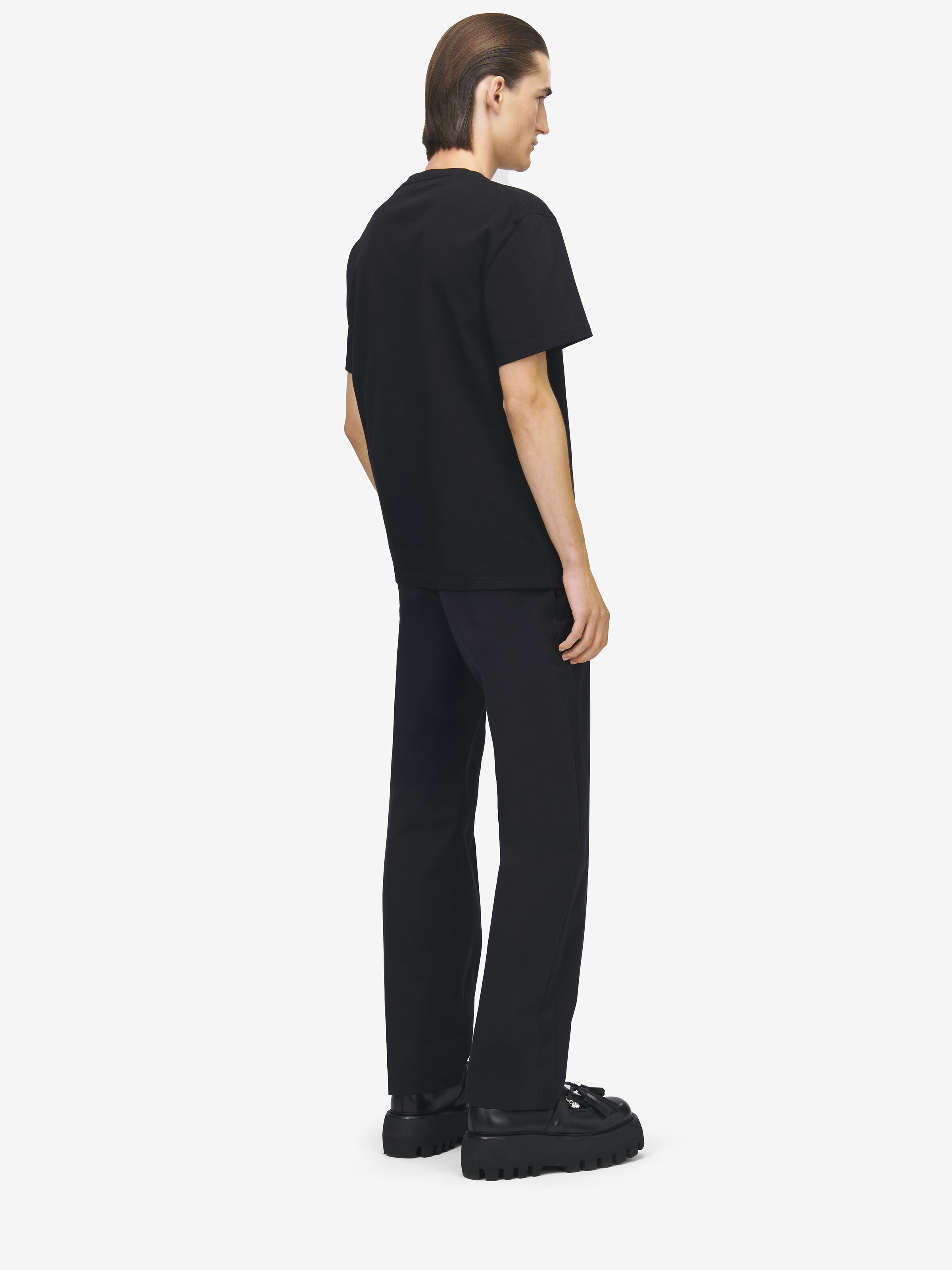 Men's Jewelled Mistletoe Embroidery T-shirt in Black in 100% Cotton | Alexander McQueen - image 4