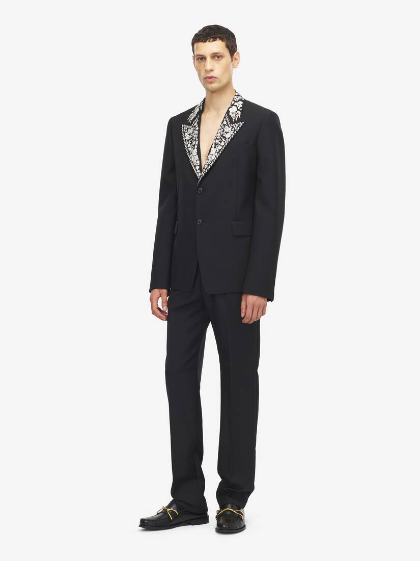 Floral Embroidery Double-breasted Jacket | Alexander McQueen - image 2
